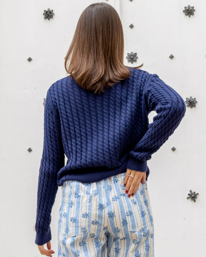 Jersey Blanca Azul Marino