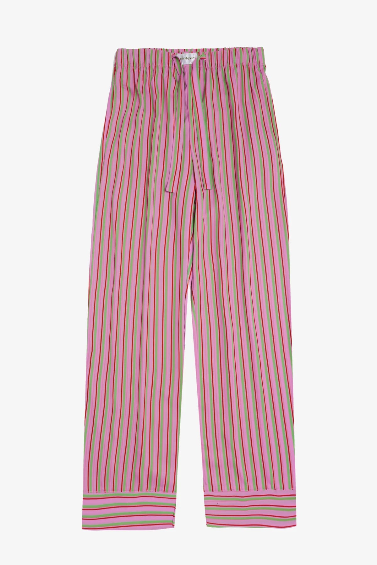 Alex Satin Long Pants Pink Stripes