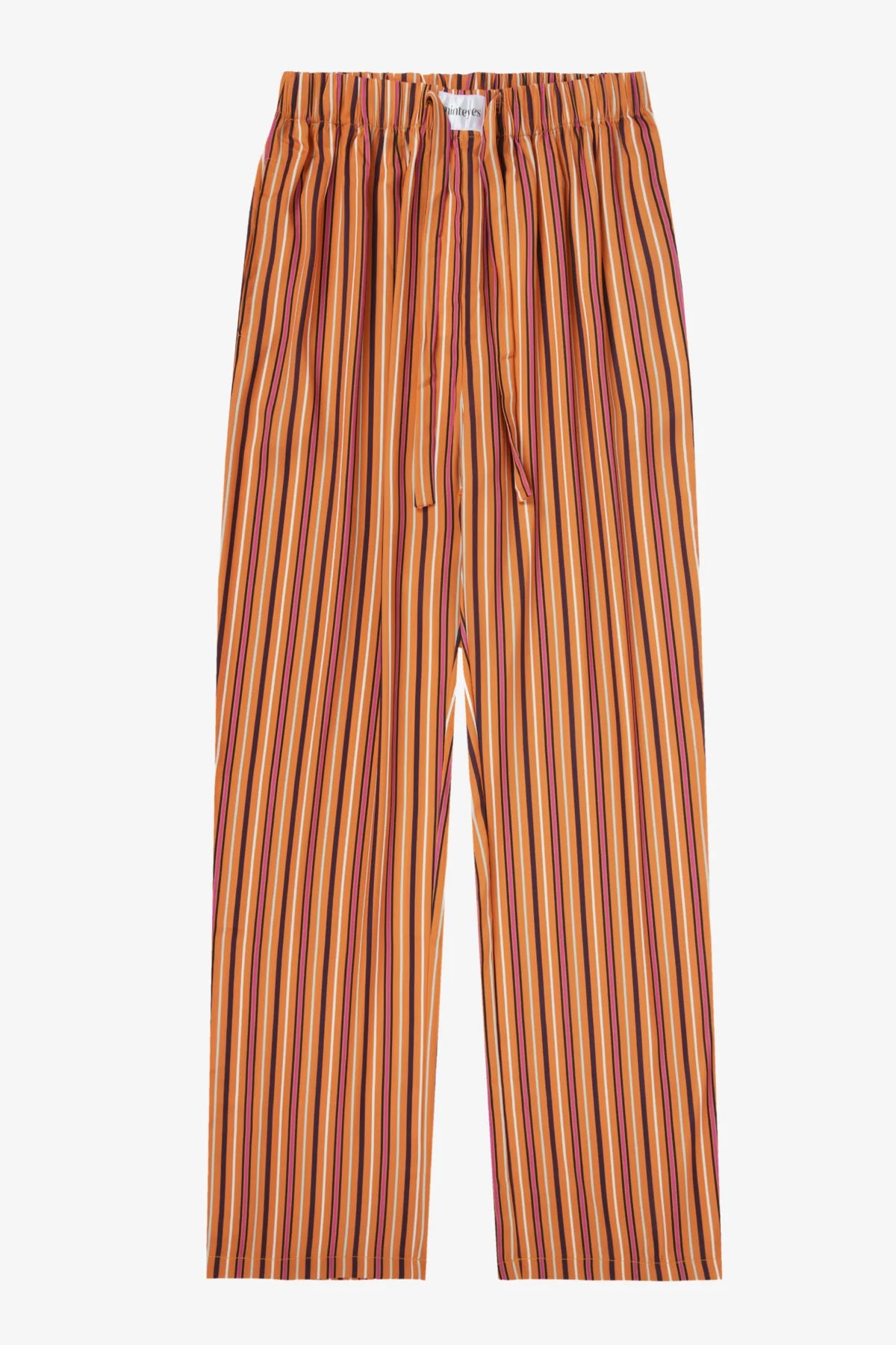 Gabrielle Satin Long Pants Orange Stripes