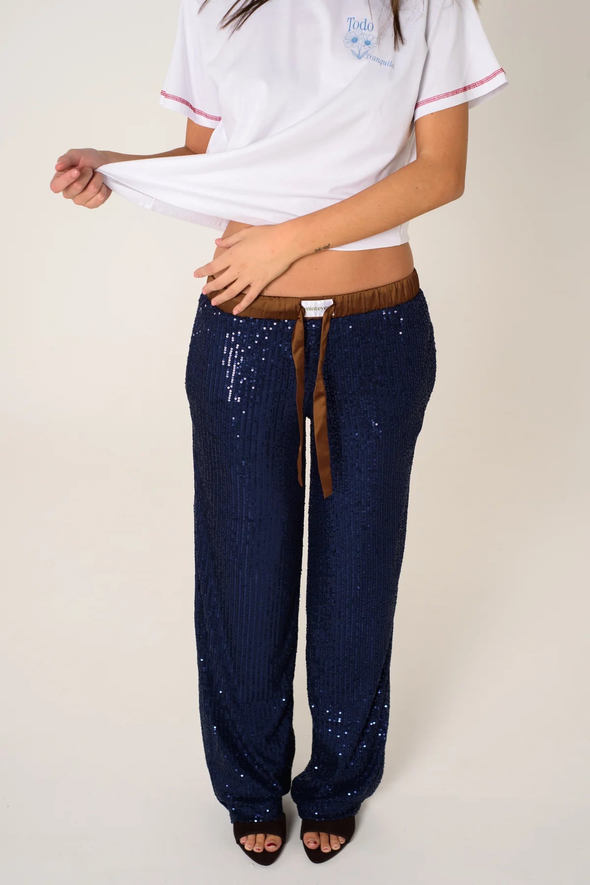 Rousse Pants Navy Blue Sequins