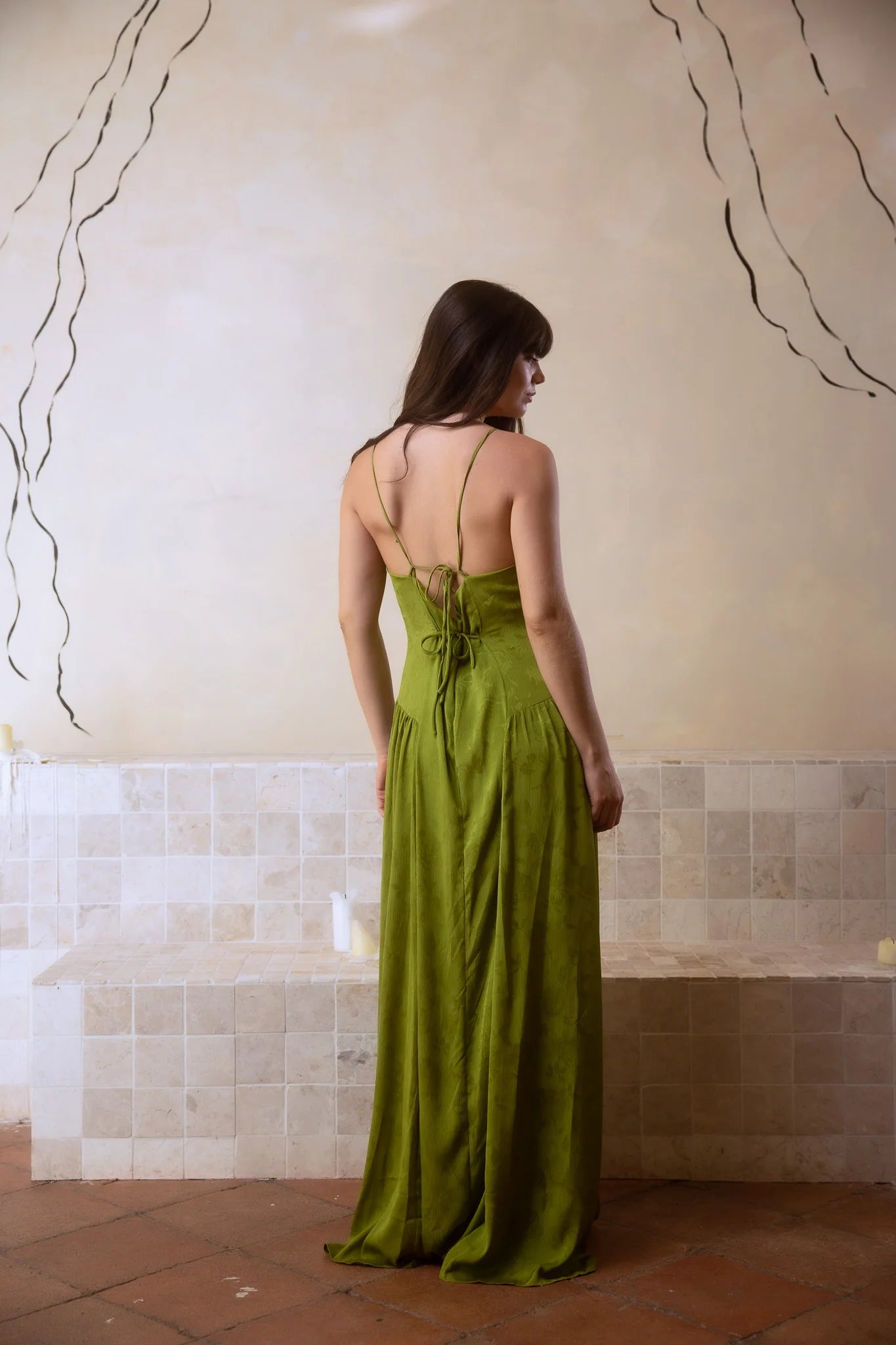 Vestido Nera Jacquard Plant