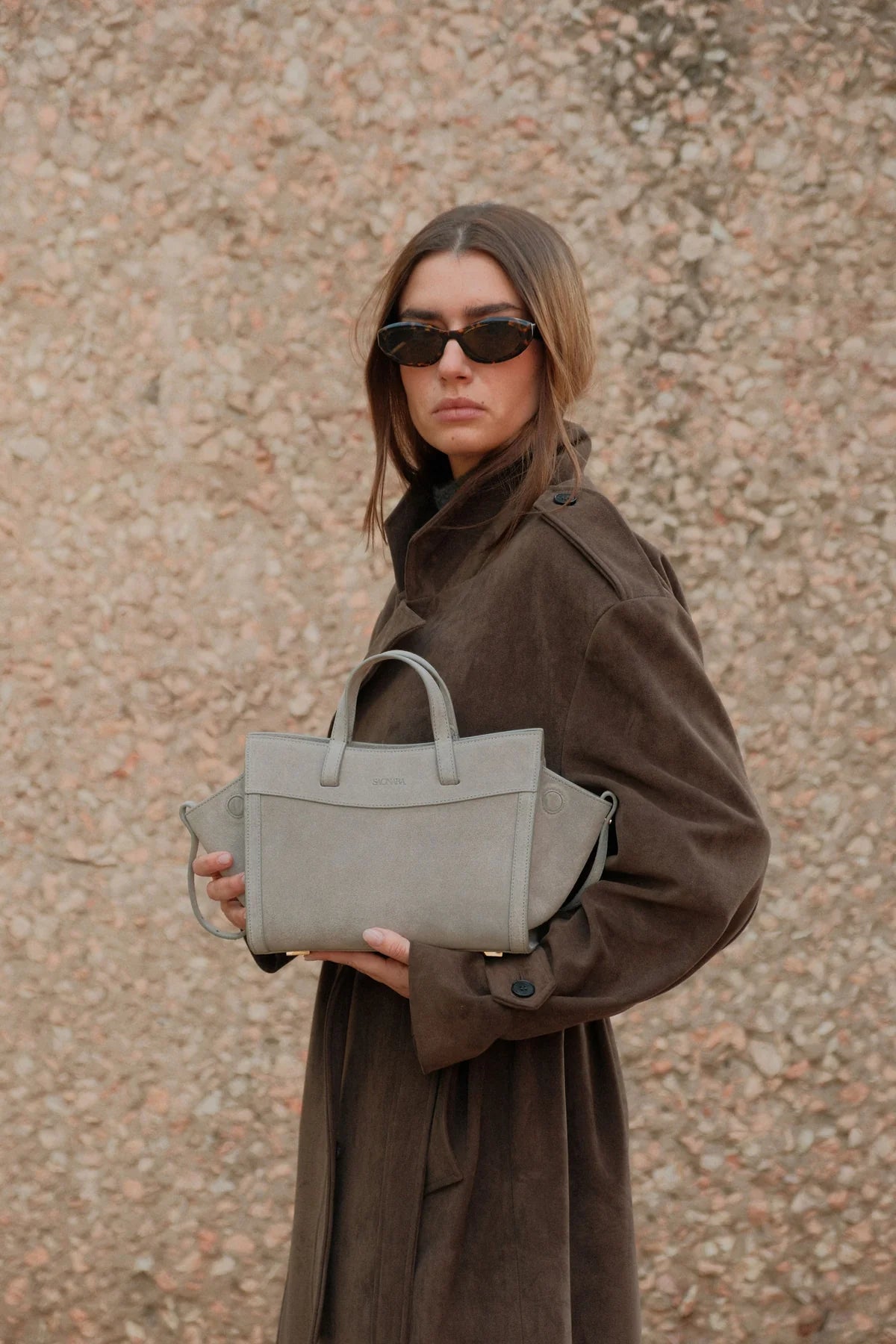 Mini Shopping Gray Suede