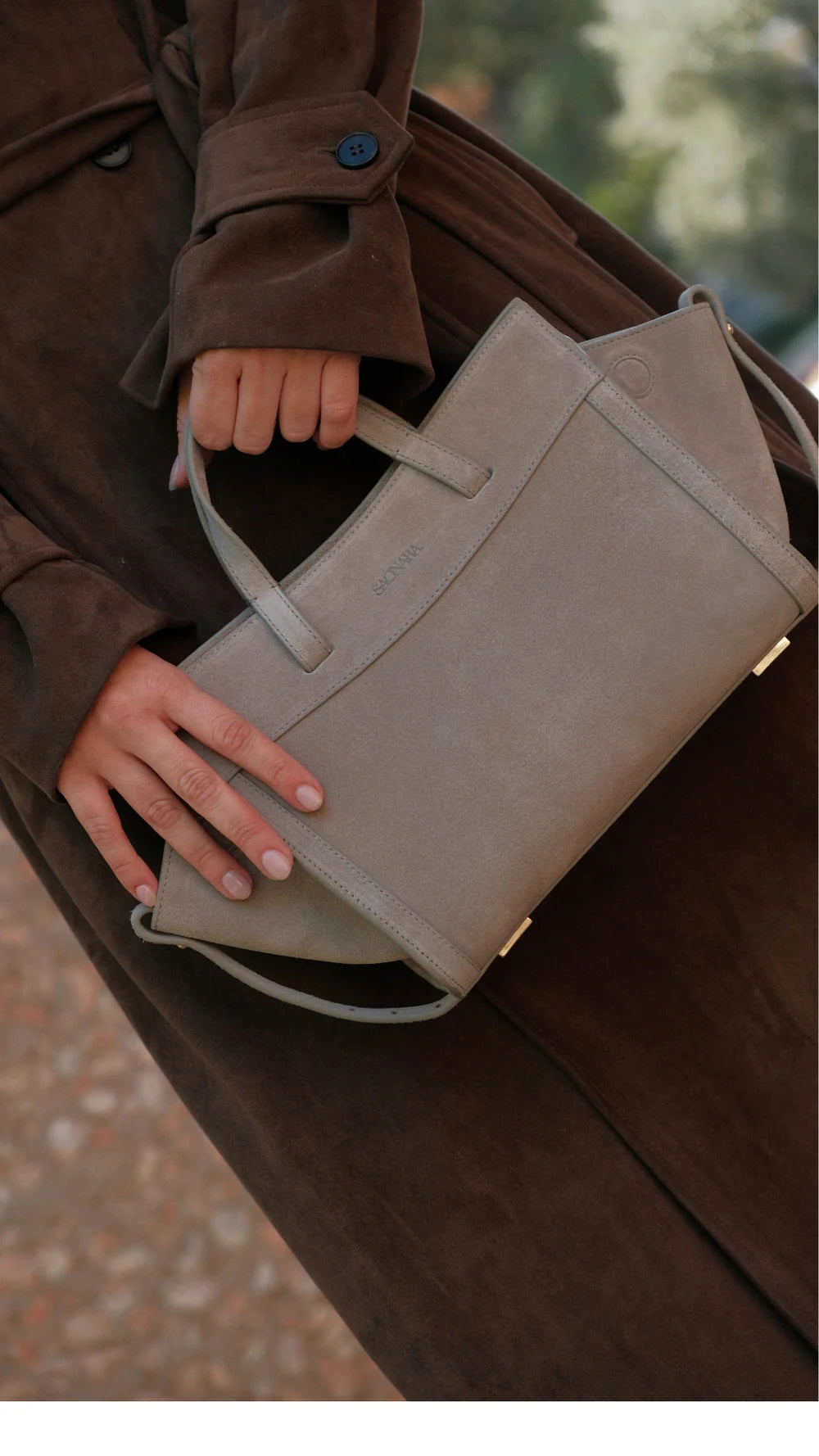 Mini Shopping Gray Suede