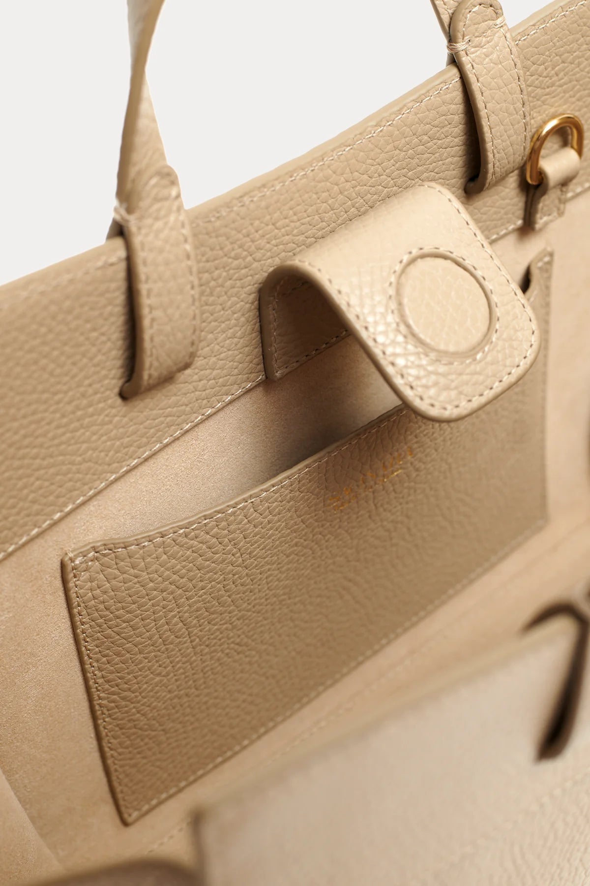 Mini Shopping Bag Taupe Piel