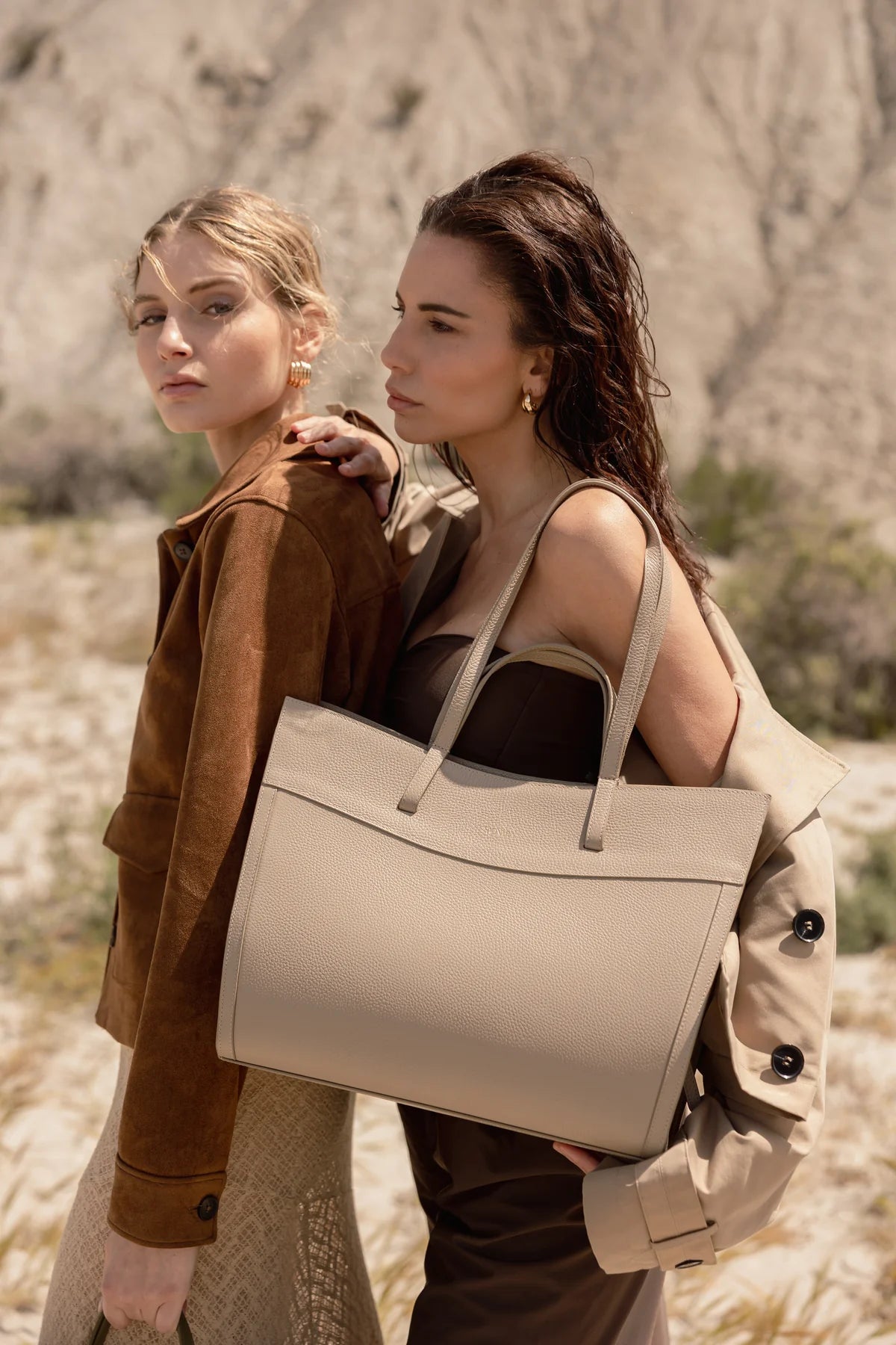 Shopping Bag Taupe Piel