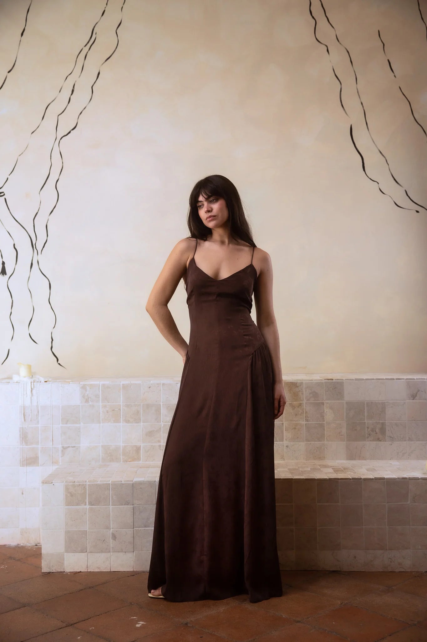 Vestido Nera Jacquard Choco