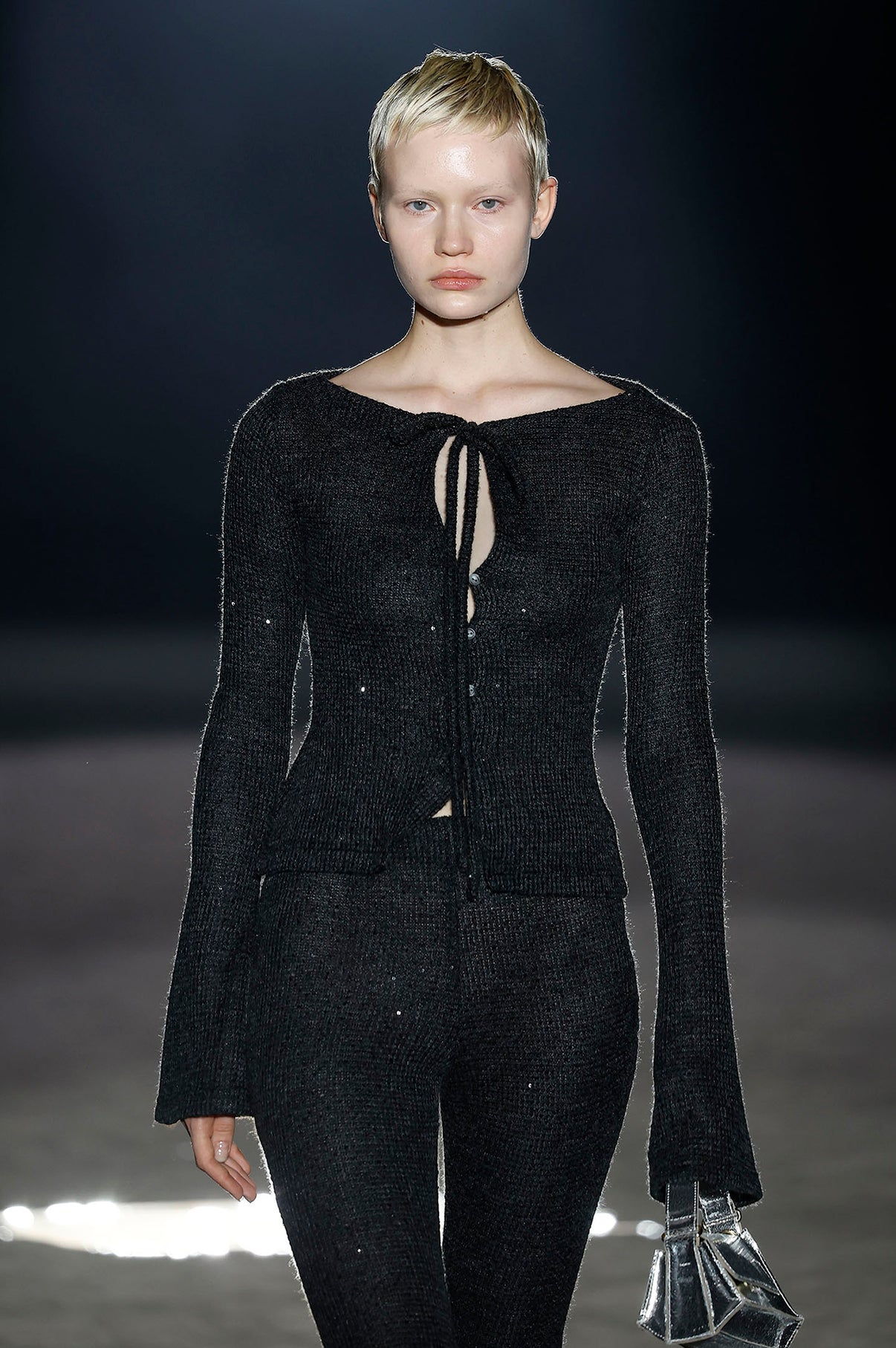 Chaqueta Punto Negra Lentejuelas