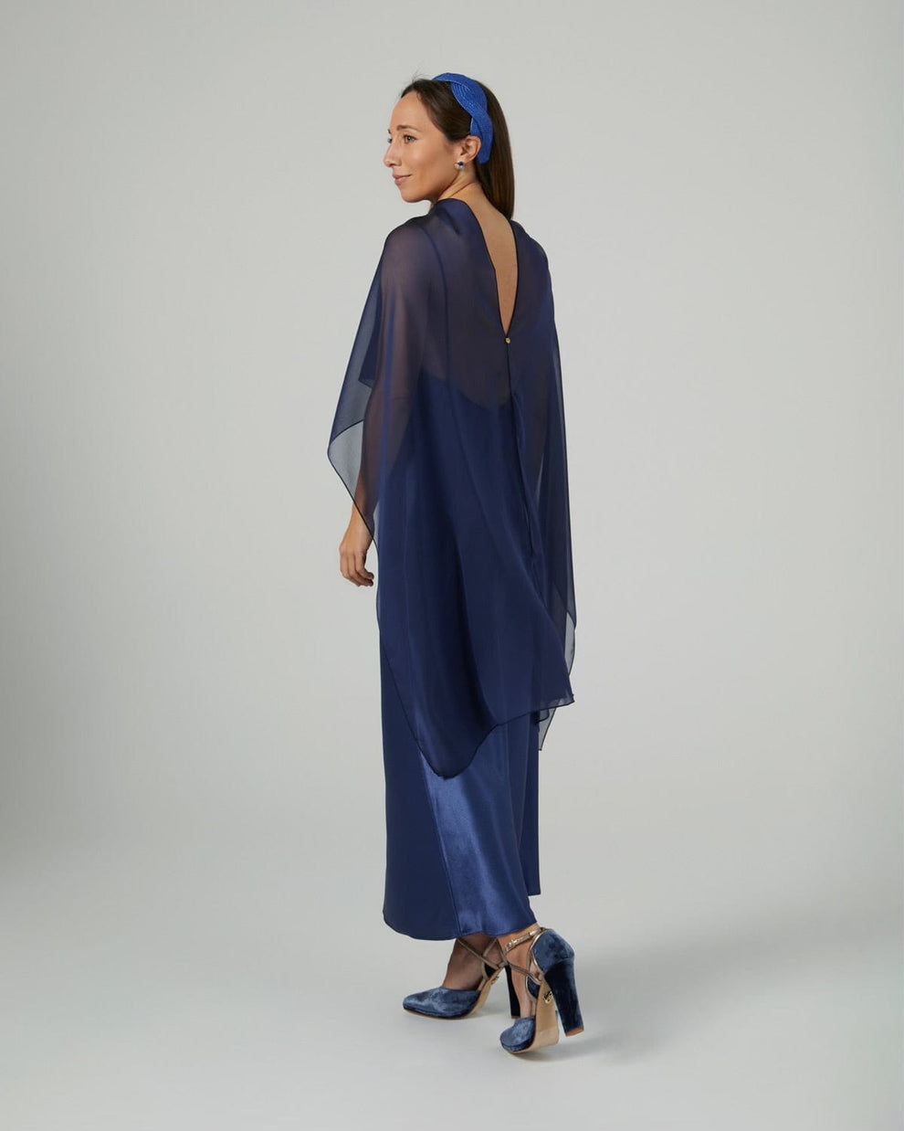 Navy Blue Long Cape