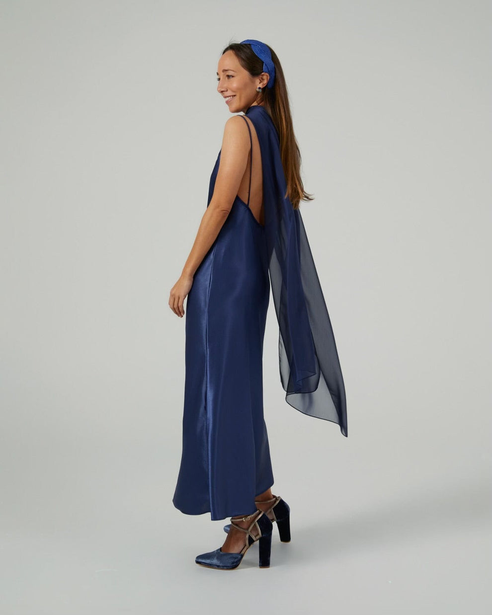 Navy Blue Long Cape