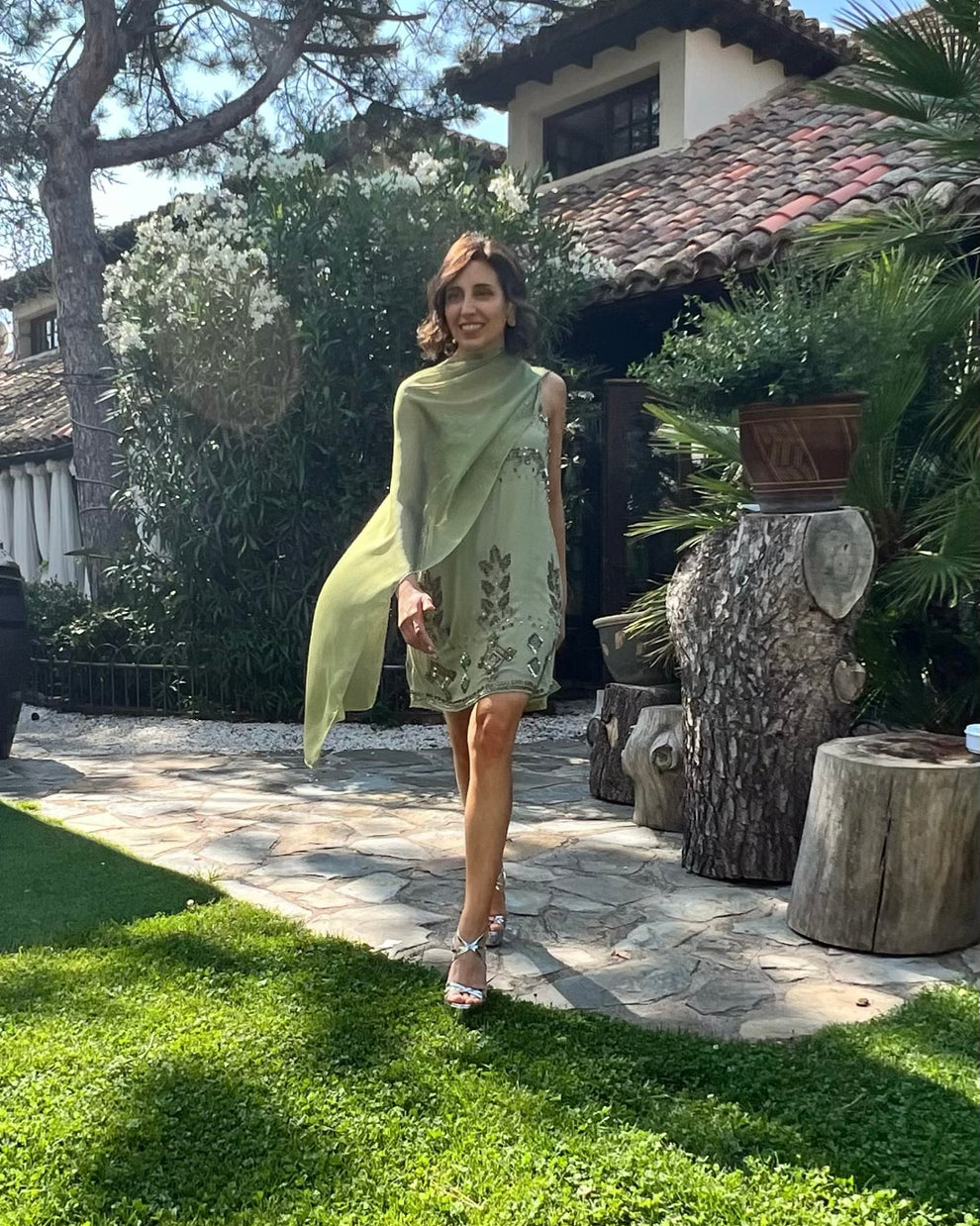 Apple Green Long Cape