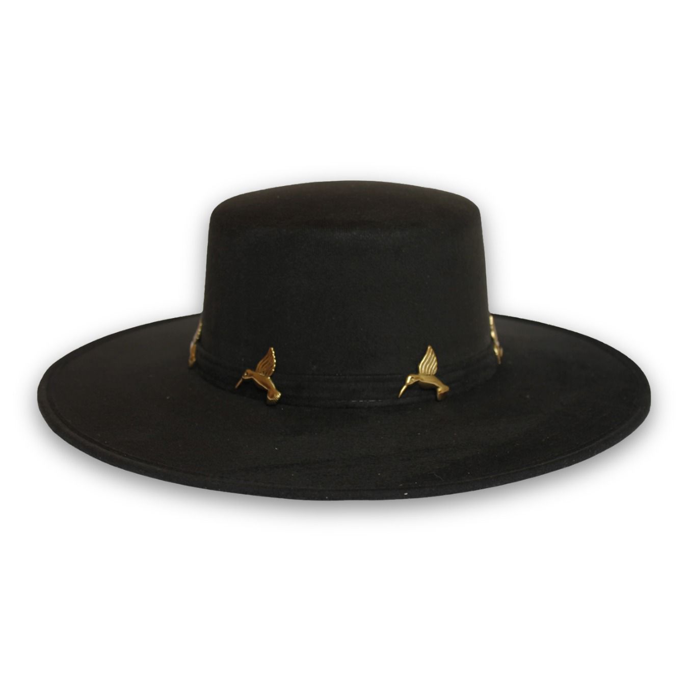 Sombrero Cordobés Negro Colibrí Oro