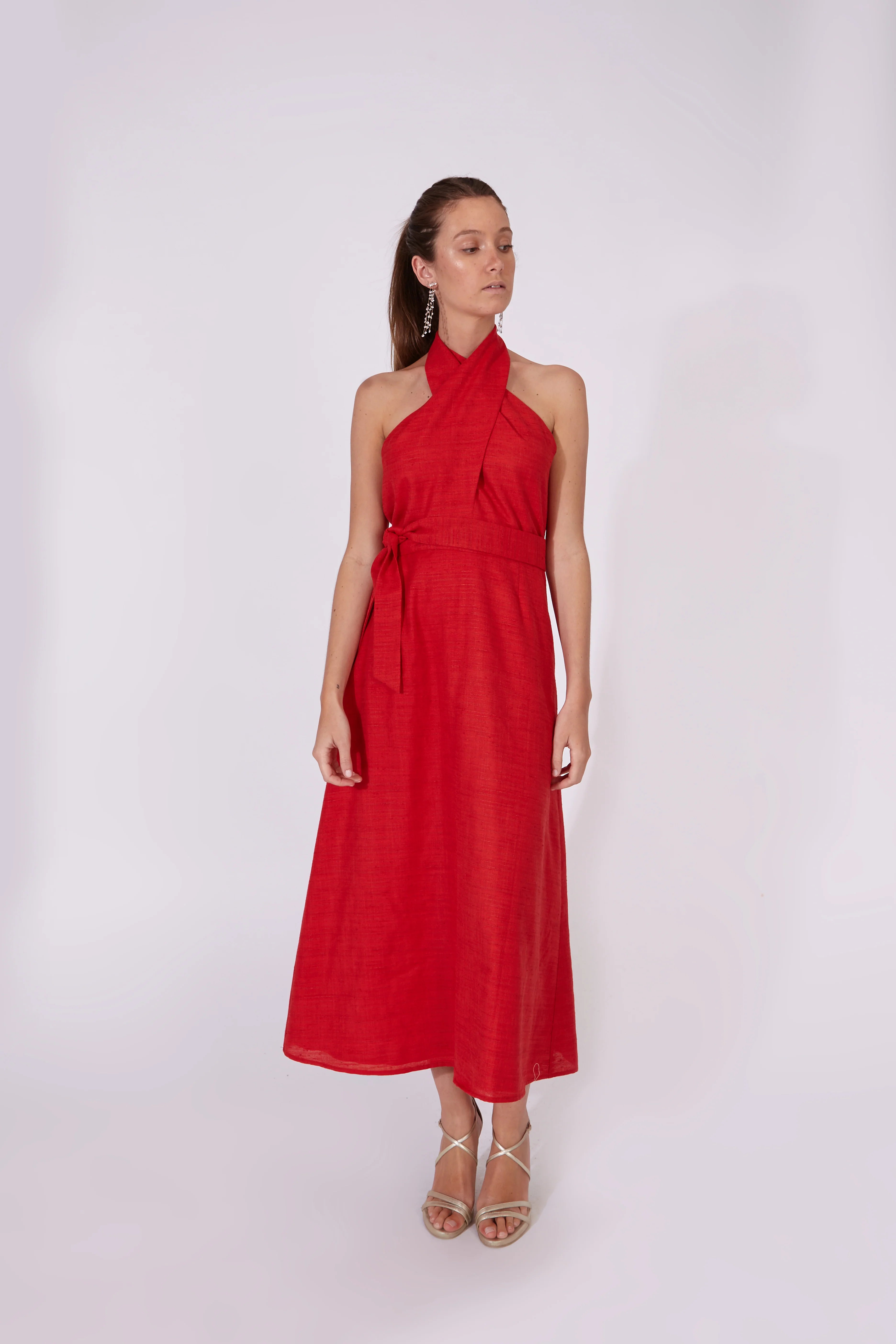 Vestido Khadi Rojo 100% Algodón