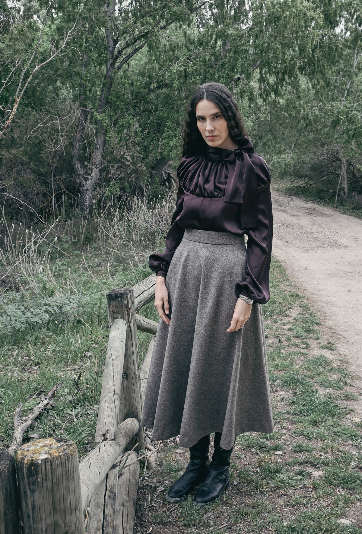 Blusa Seda Borgoña