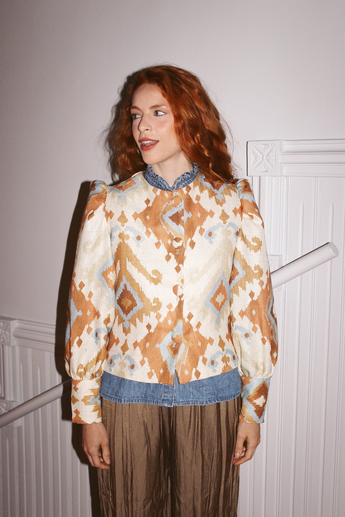 Chaqueta Ikat Azul y Naranja