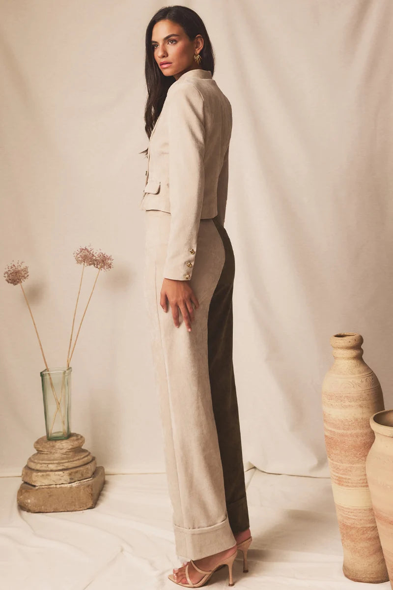 Pantalón Lumen Truffle & Ivory marrón/beige