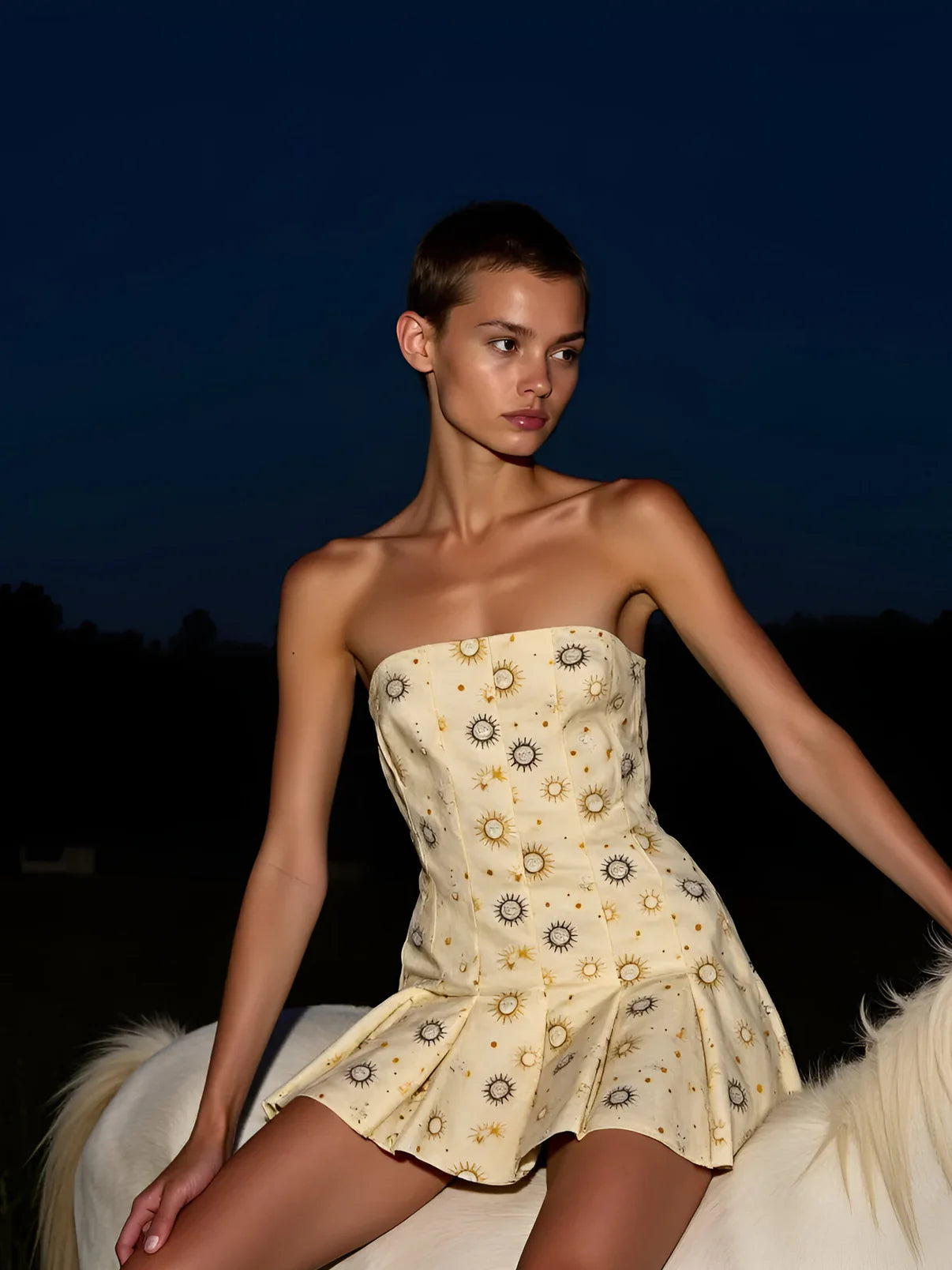 PRIEST SOLAR SYSTEM-PRINTED MINI DRESS