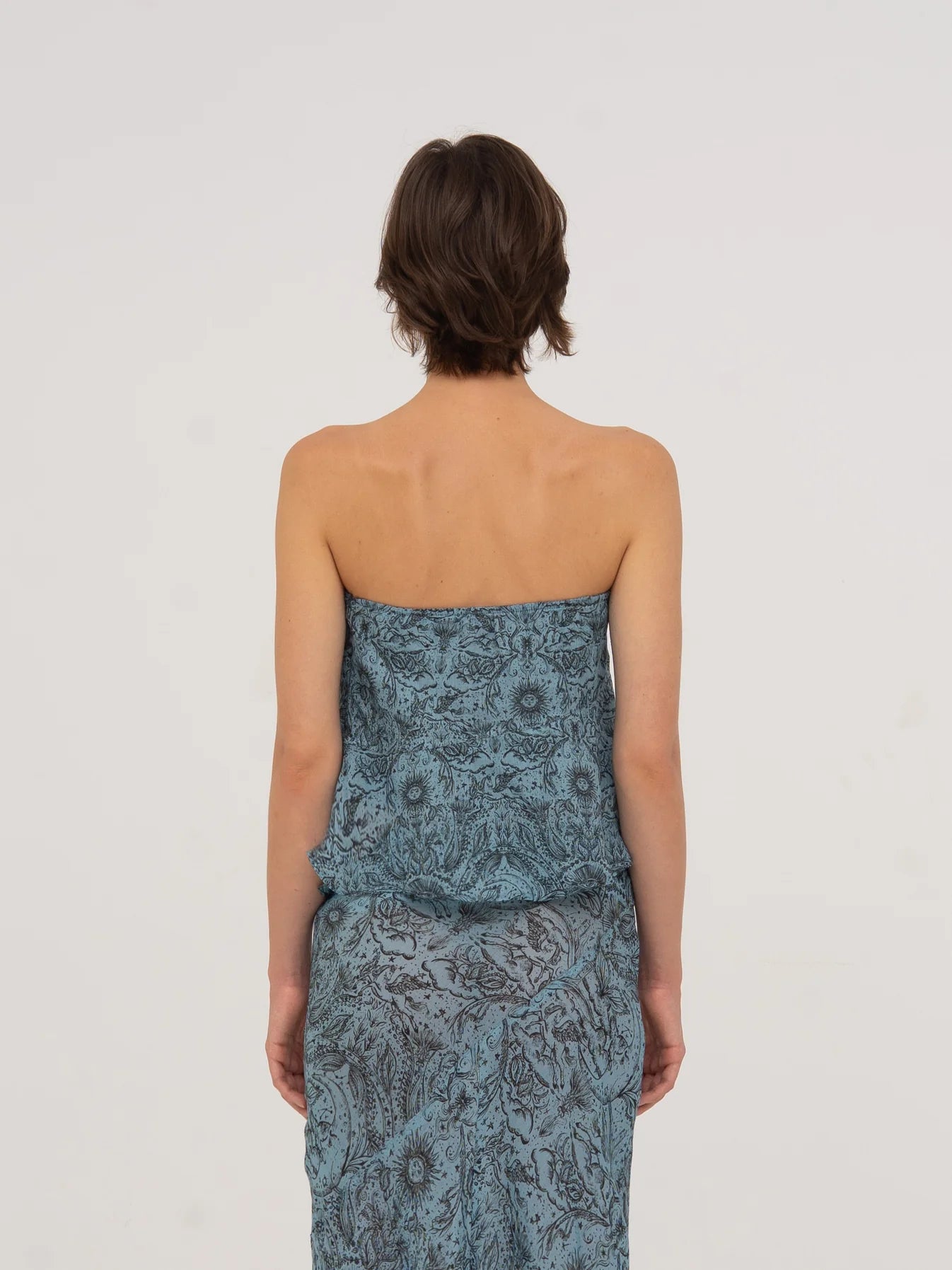 BLUE PEONY SYSTEM-PRINTED TOP