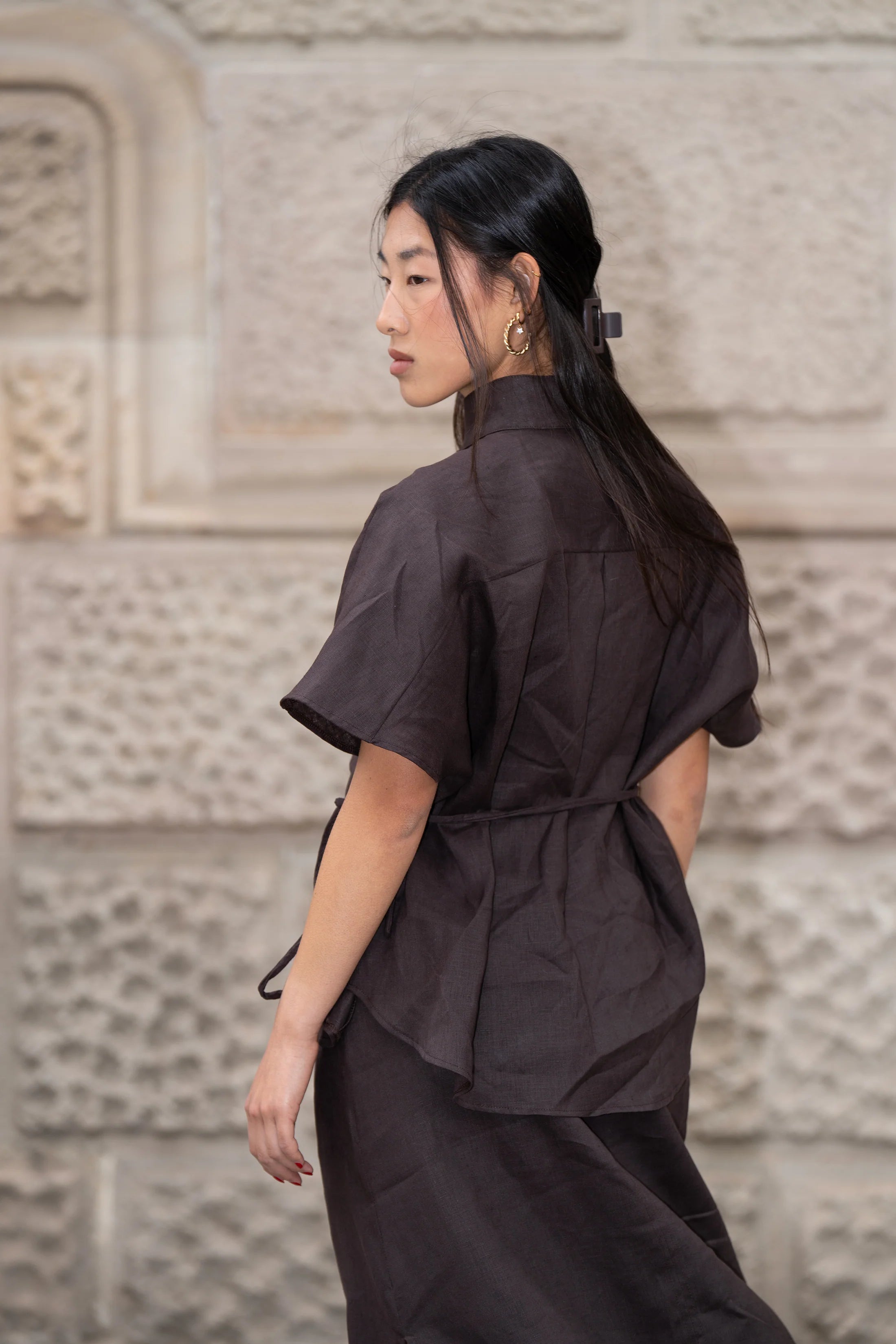 Camisa Yao Choco (100%Lino)