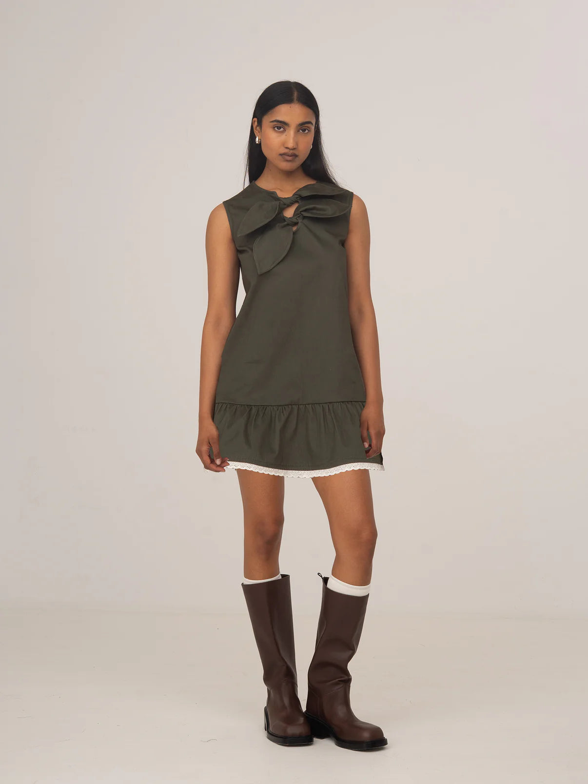 IVY GREEN SLEEVELESS MINI DRESS