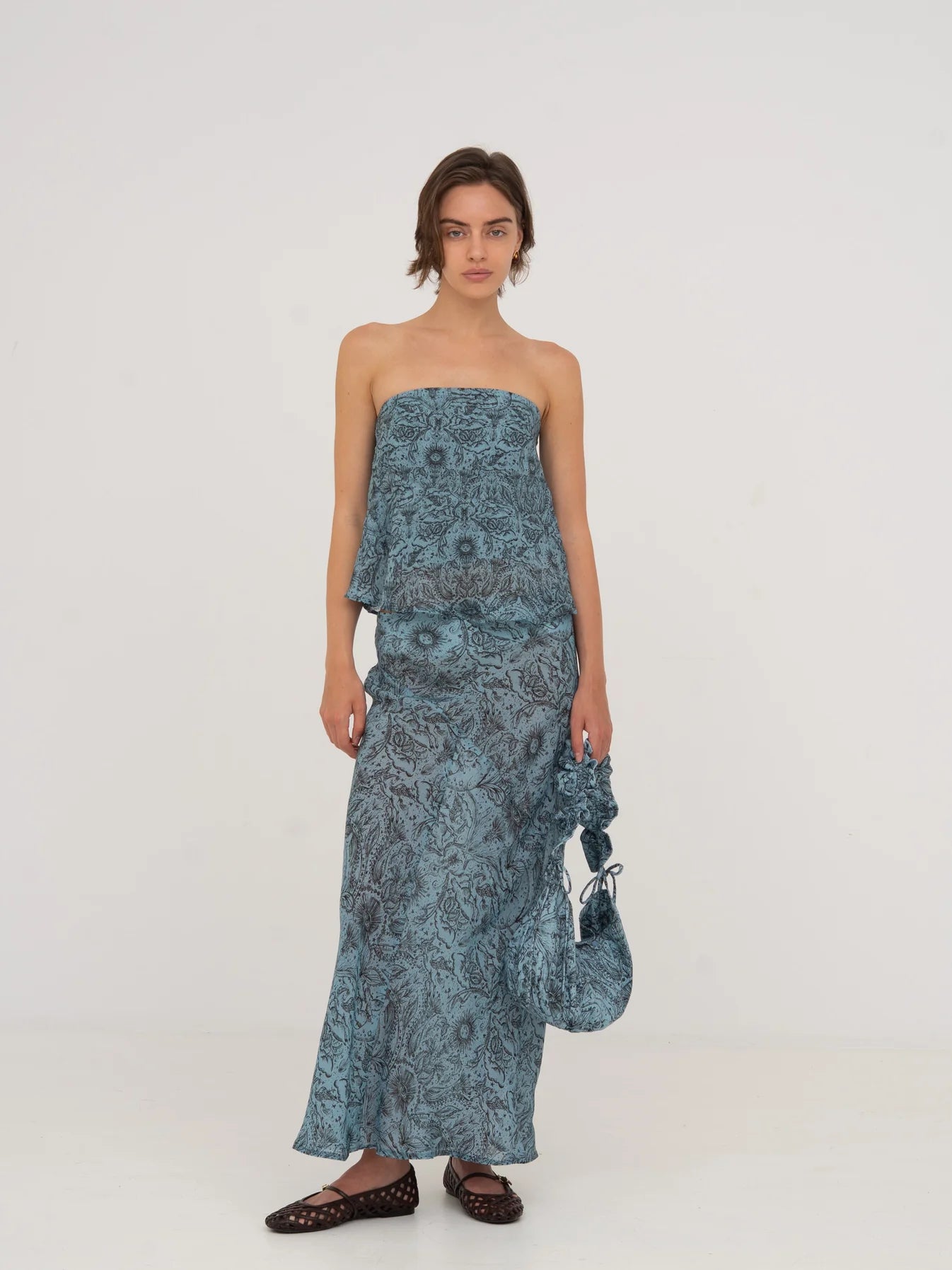 BLUE PEONY SYSTEM-PRINTED TOP