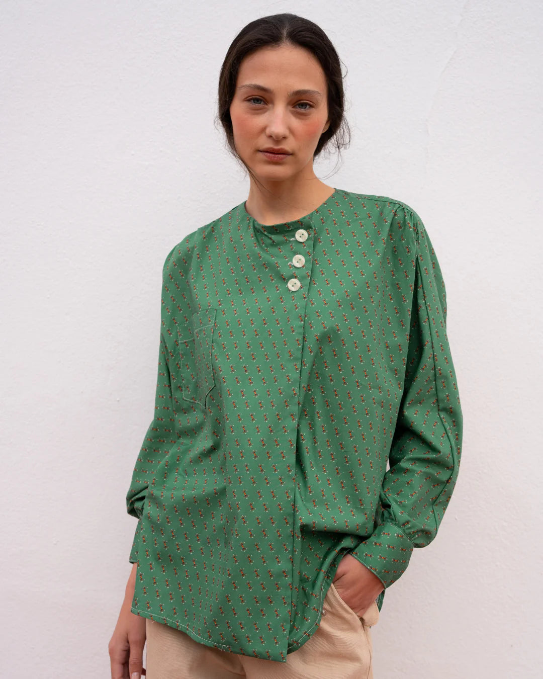 Camisa Hati Rayas Verde