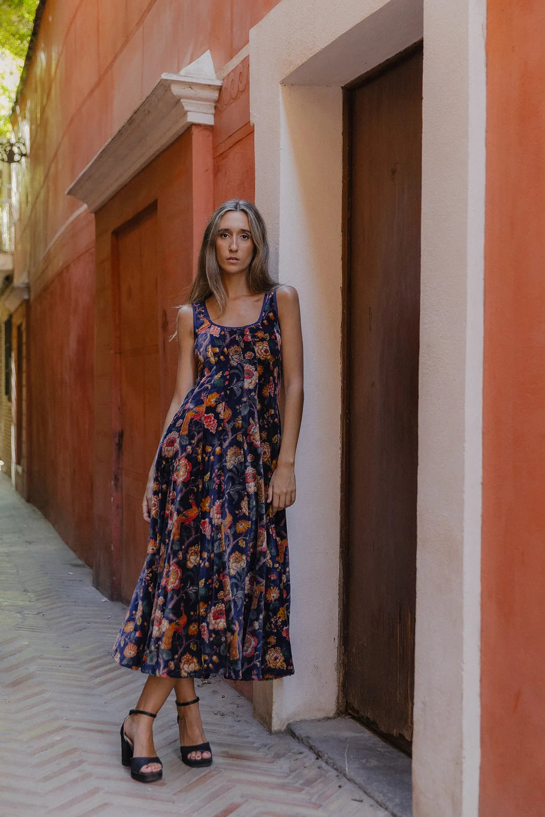 Vestido Terciopelo Azul Marino