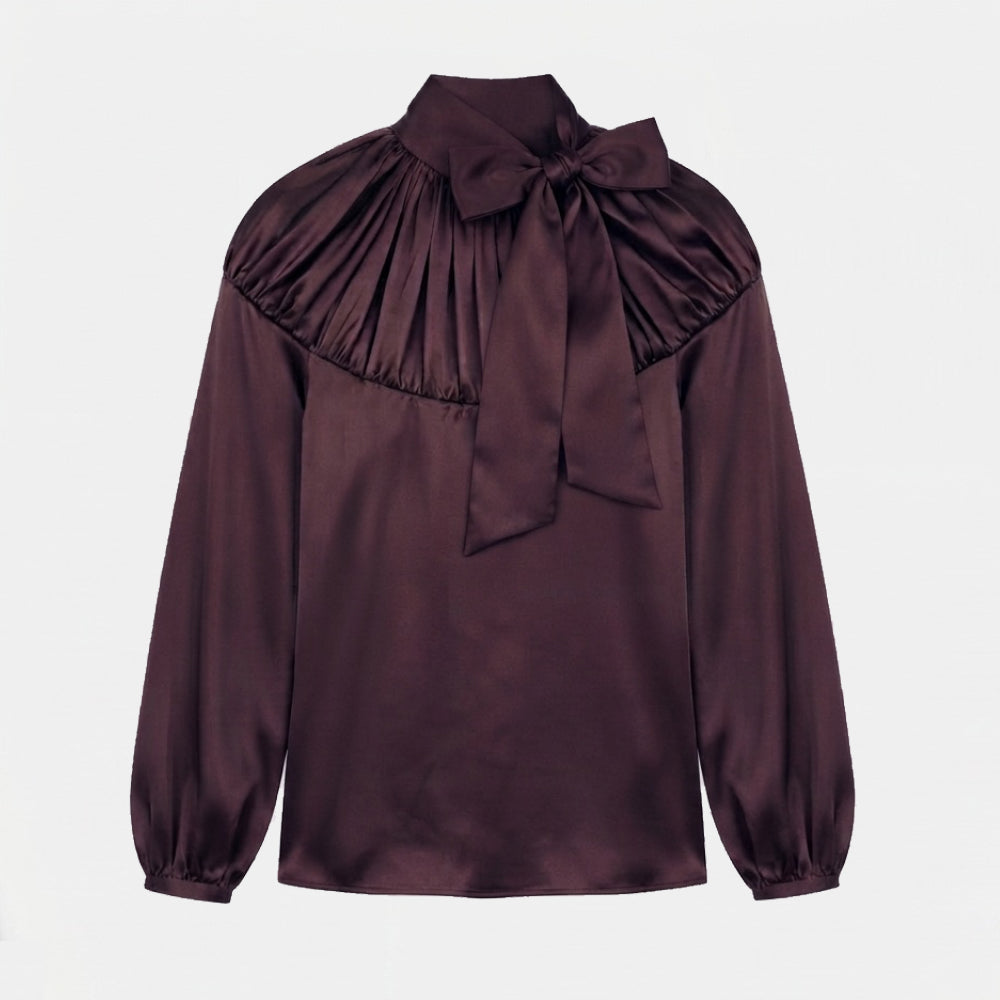 Blusa Seda Borgoña