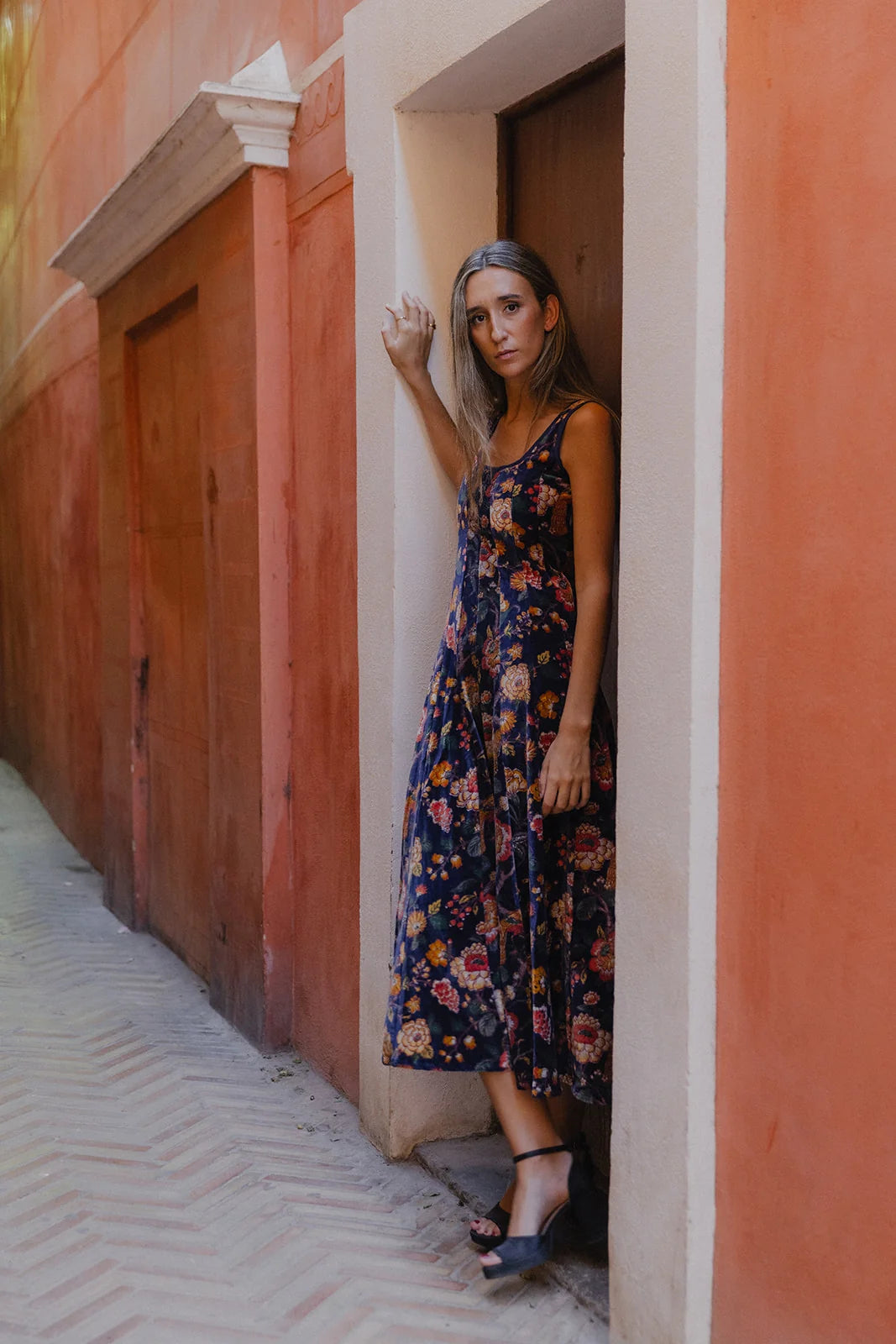 Vestido Terciopelo Azul Marino