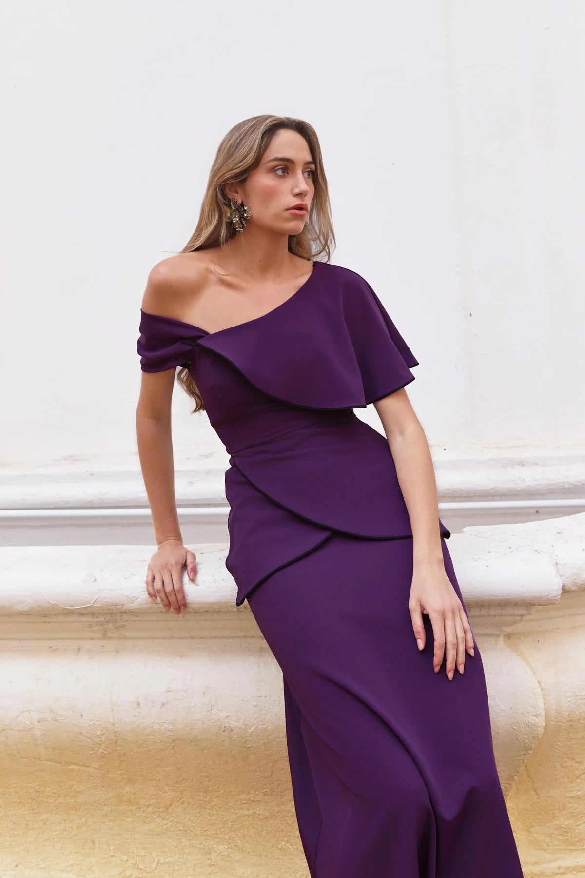 Vestido Midi Zeya Plum