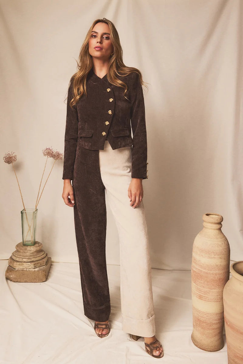 Pantalón Lumen Truffle & Ivory marrón/beige