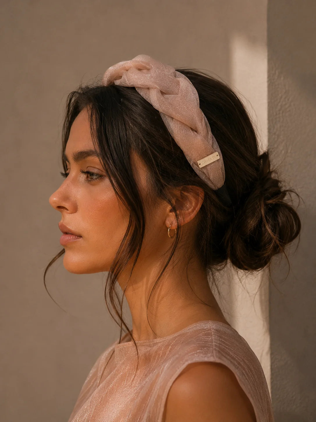 Diadema Tessa Rosa Empolvado