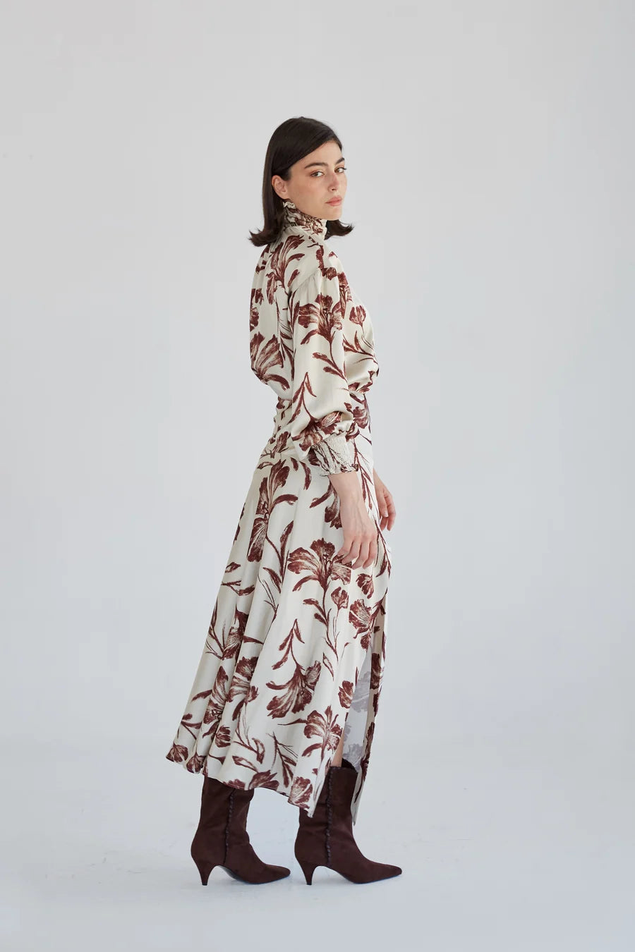 Falda Chio Larga flores beige