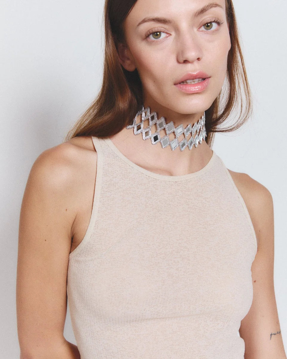 Choker Rayo Plateado