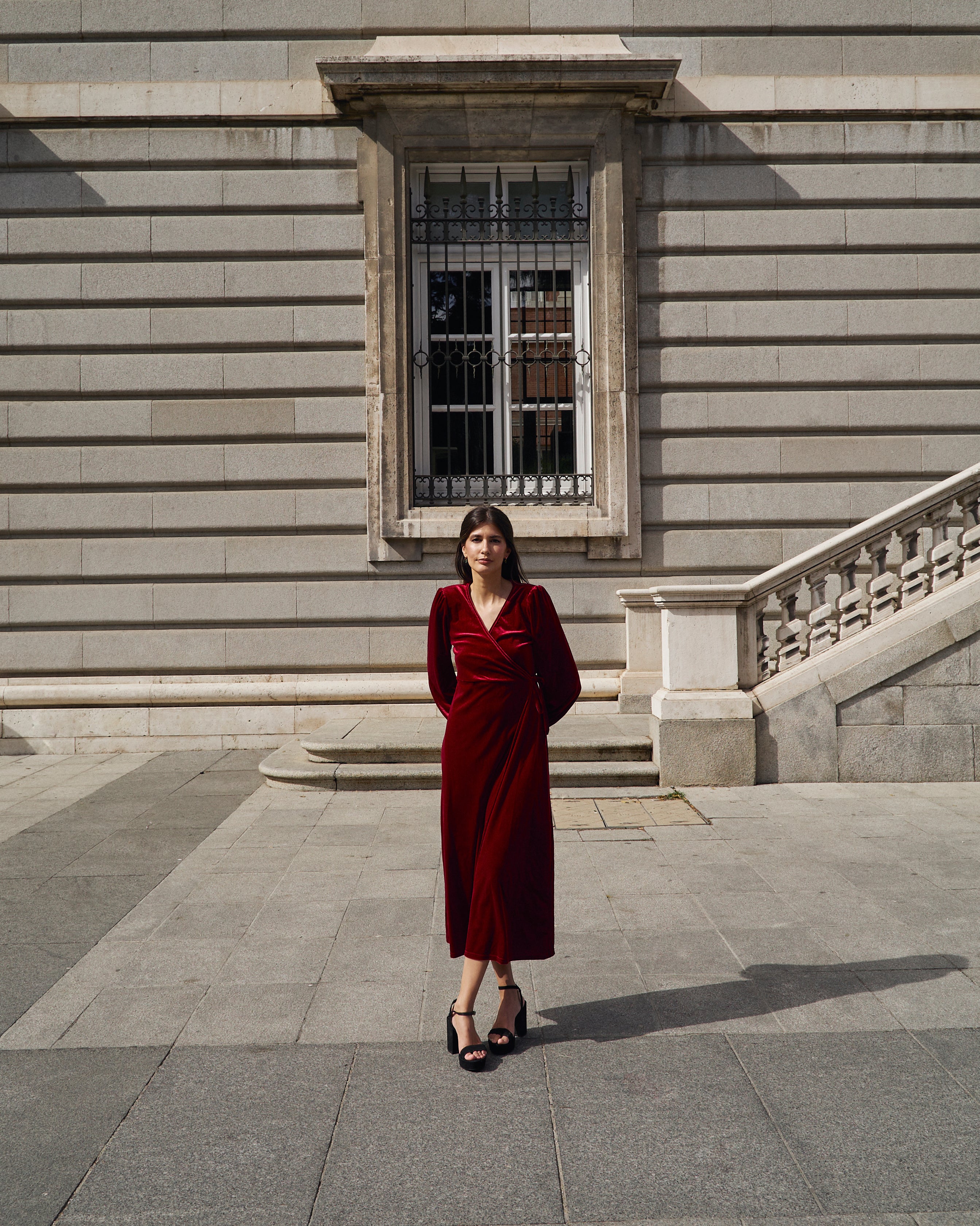 Capa Terciopelo Wrap Dress Rojo