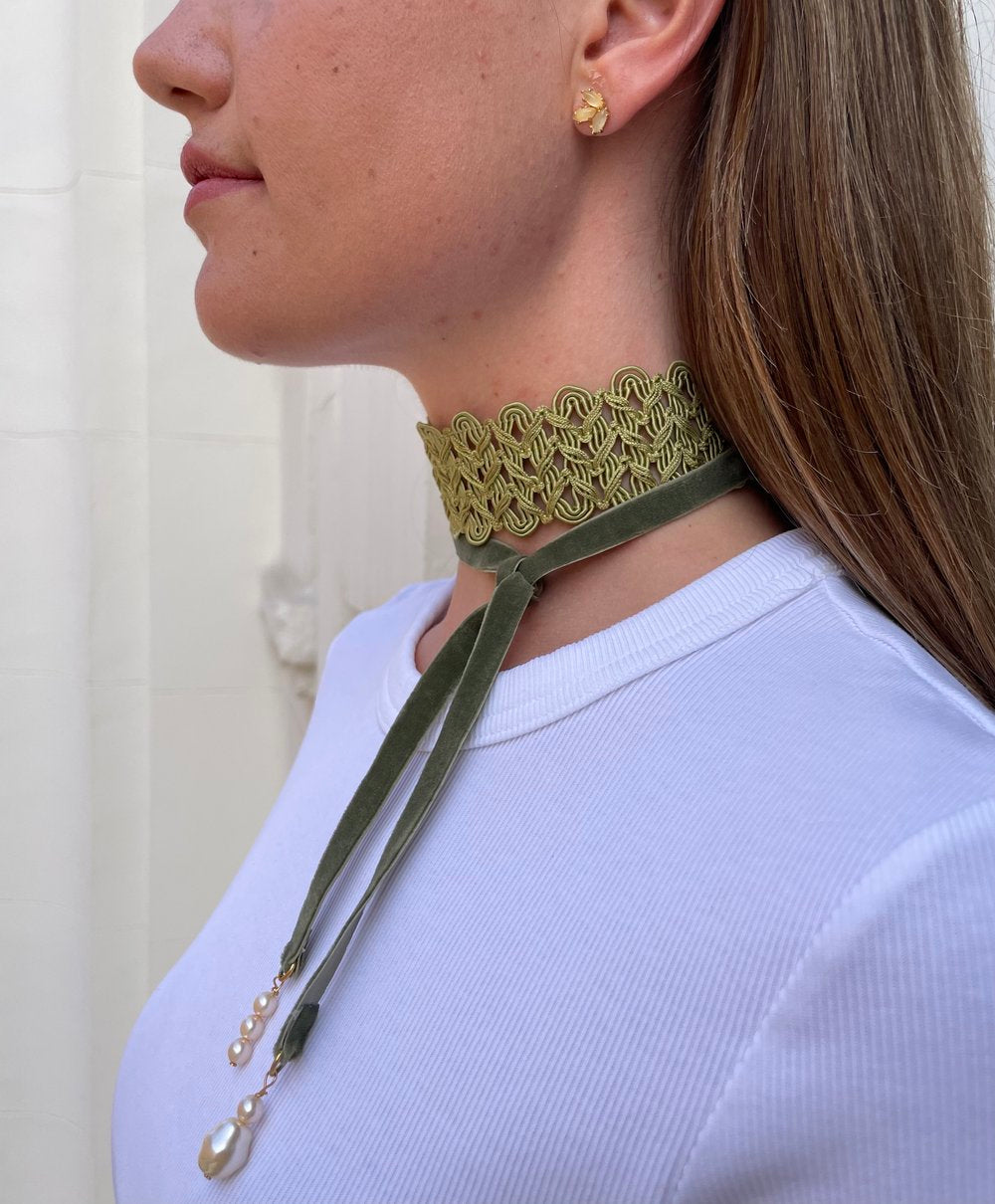 Choker Matilde Verde Musgo