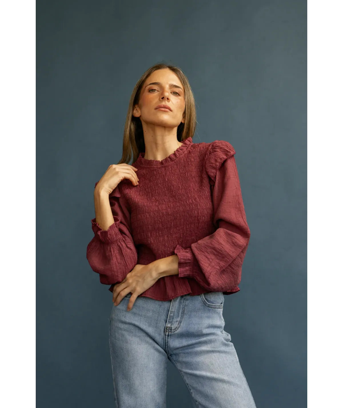 Camisa Brescia Burdeos