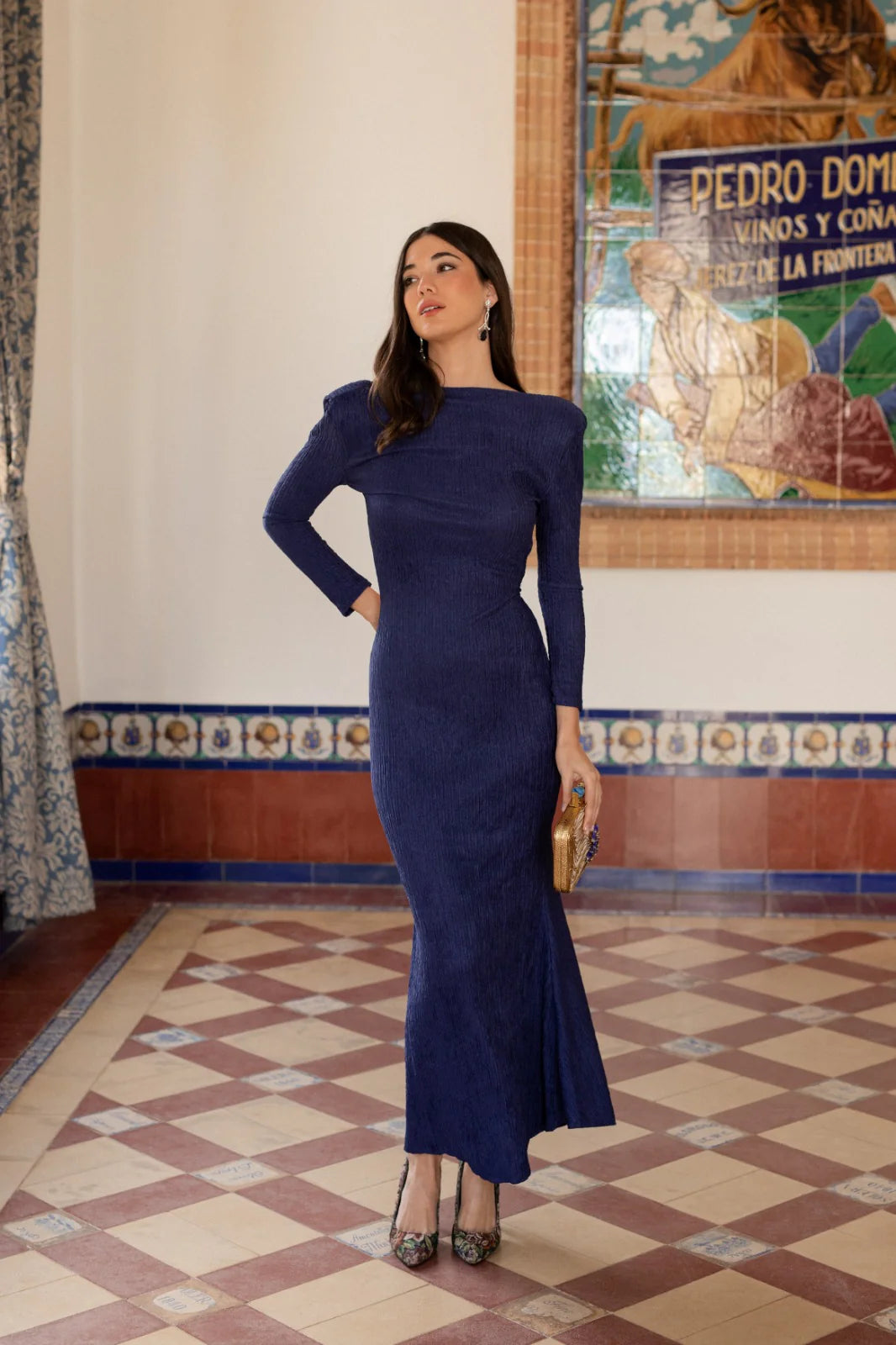 Vestido Gala Azul Marino