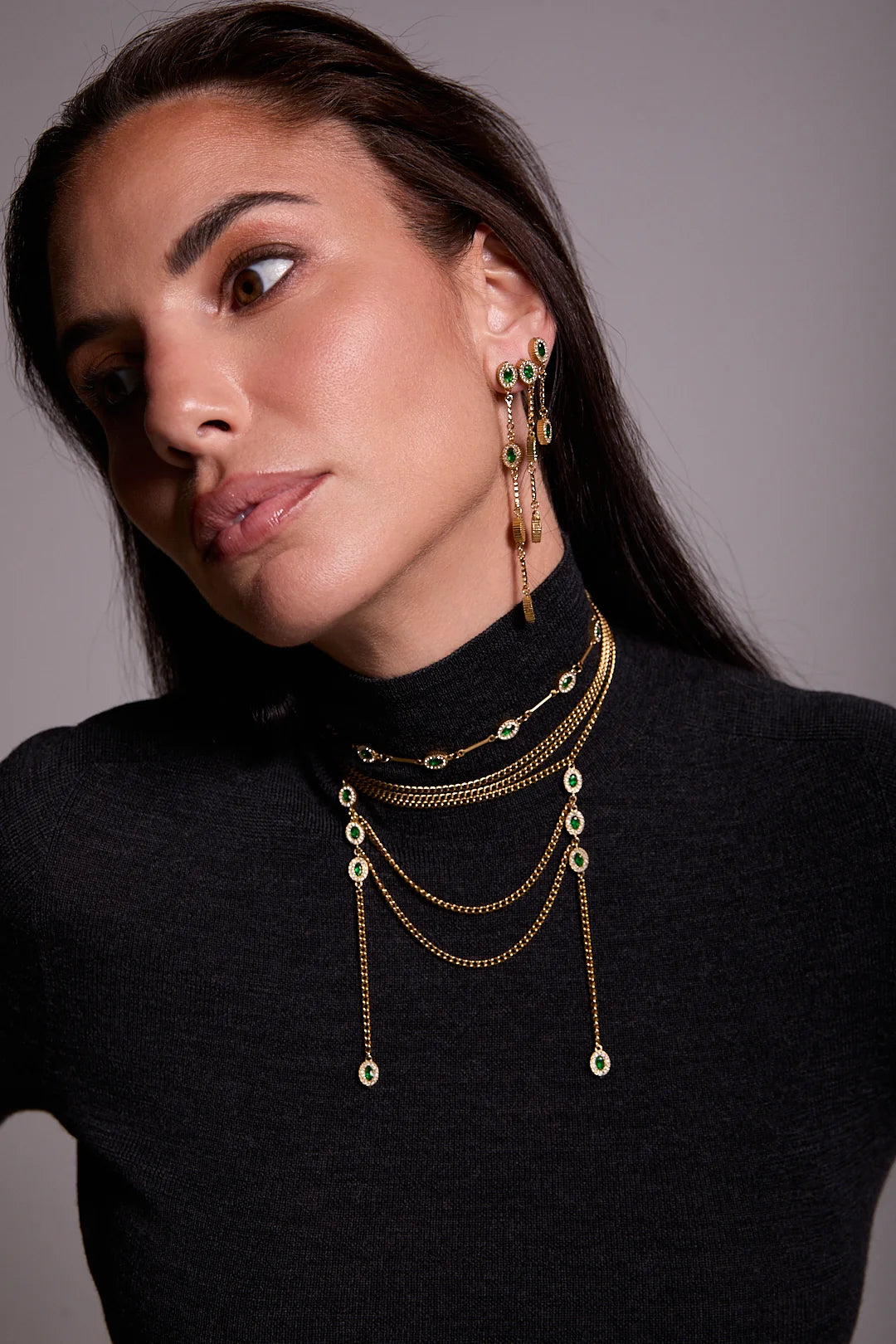 Pendientes Constanza 3 circonitas - Herencia