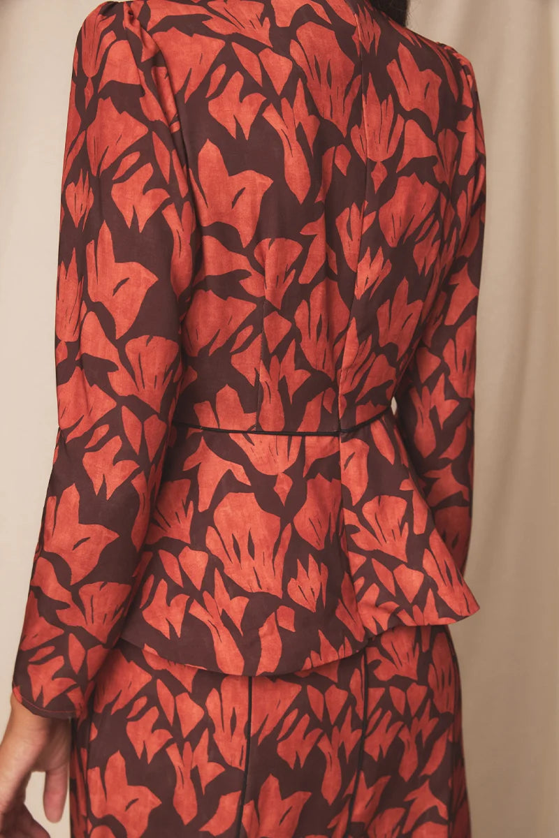 Vestido midi Lumia terracota