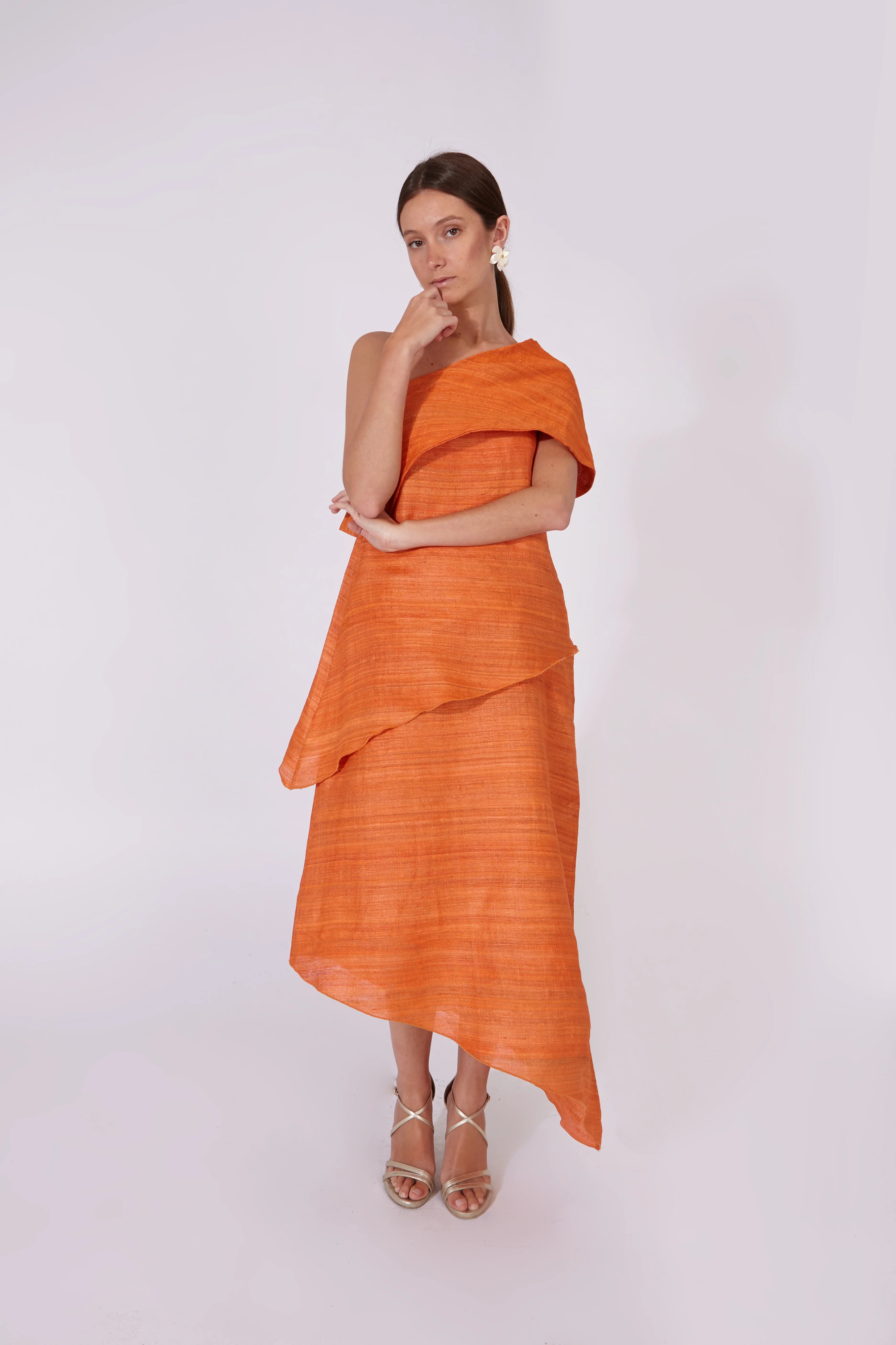 Vestido Chanderi Neranja 100% Seda