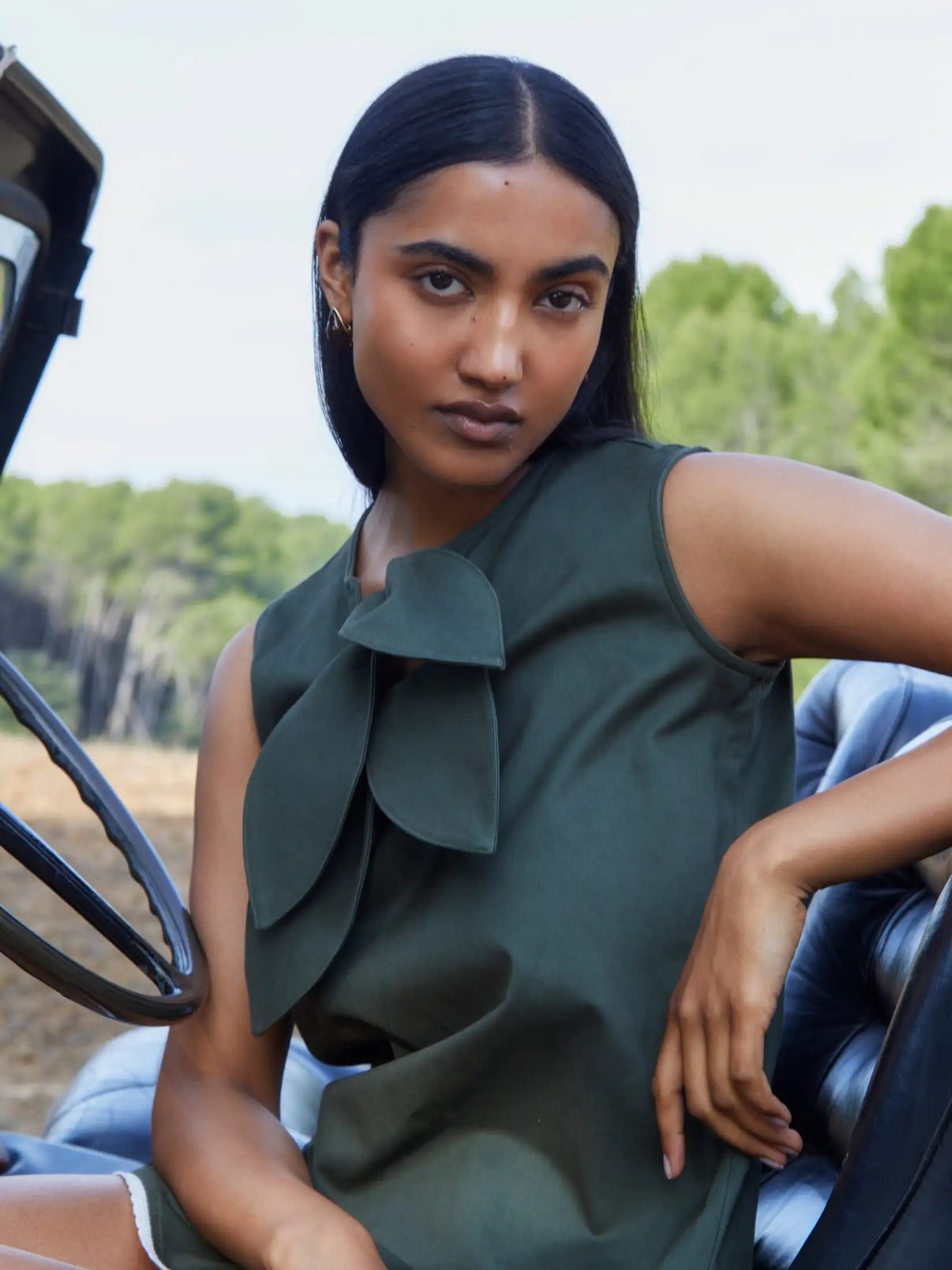 IVY GREEN SLEEVELESS MINI DRESS