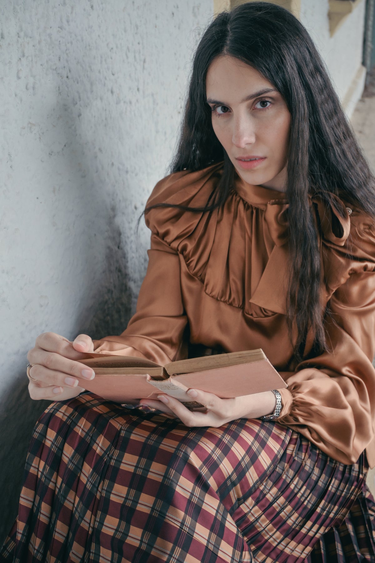 Blusa Seda Ocre