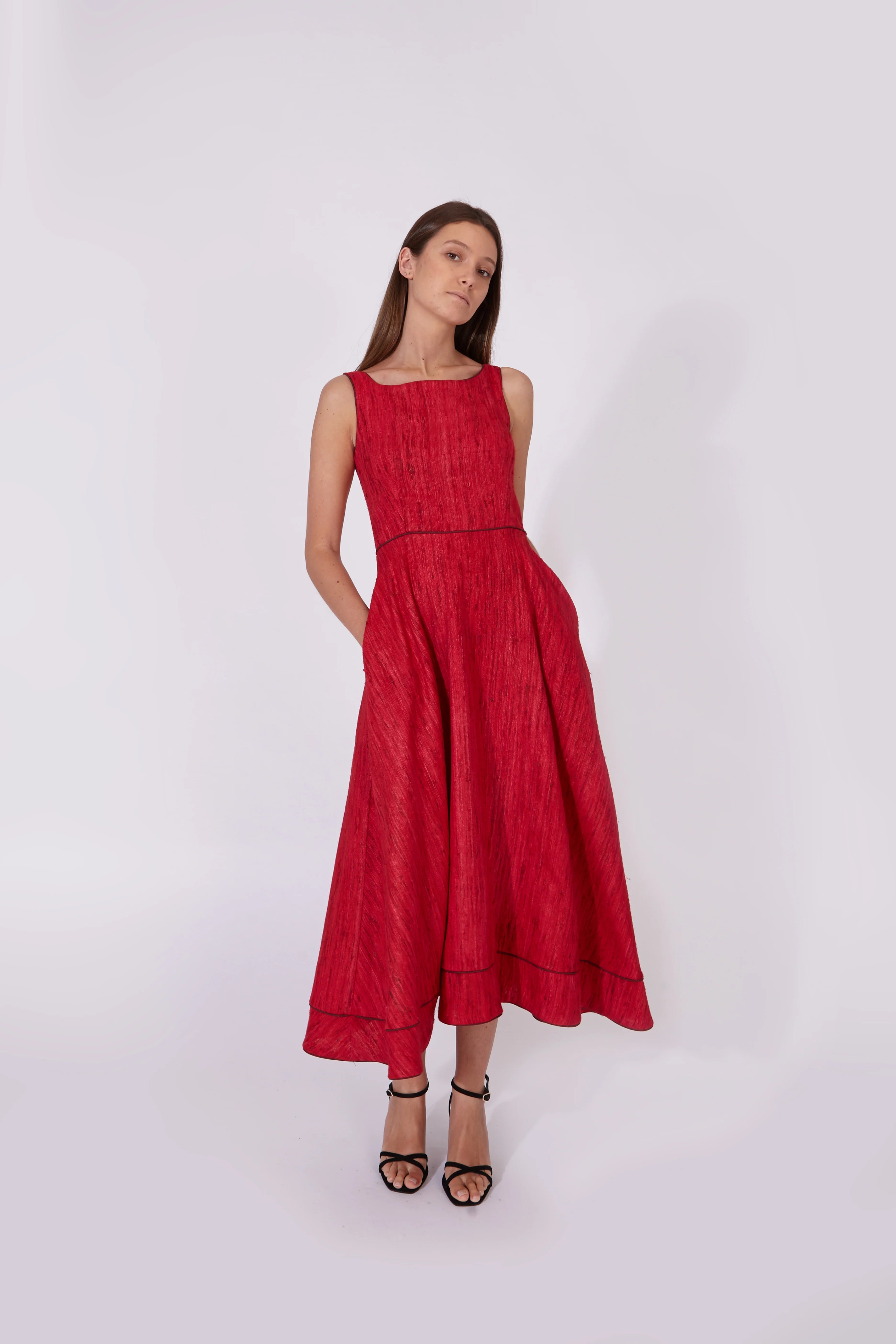 Vestido Kanchi Frambuesa 100% Seda