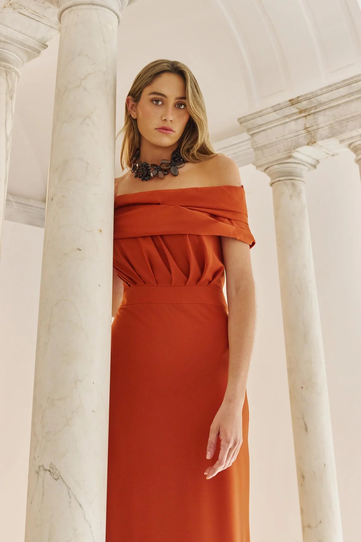 Vestido Largo Giala Terracota