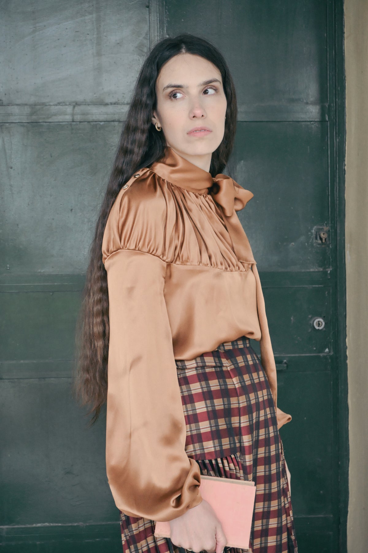 Blusa Seda Ocre