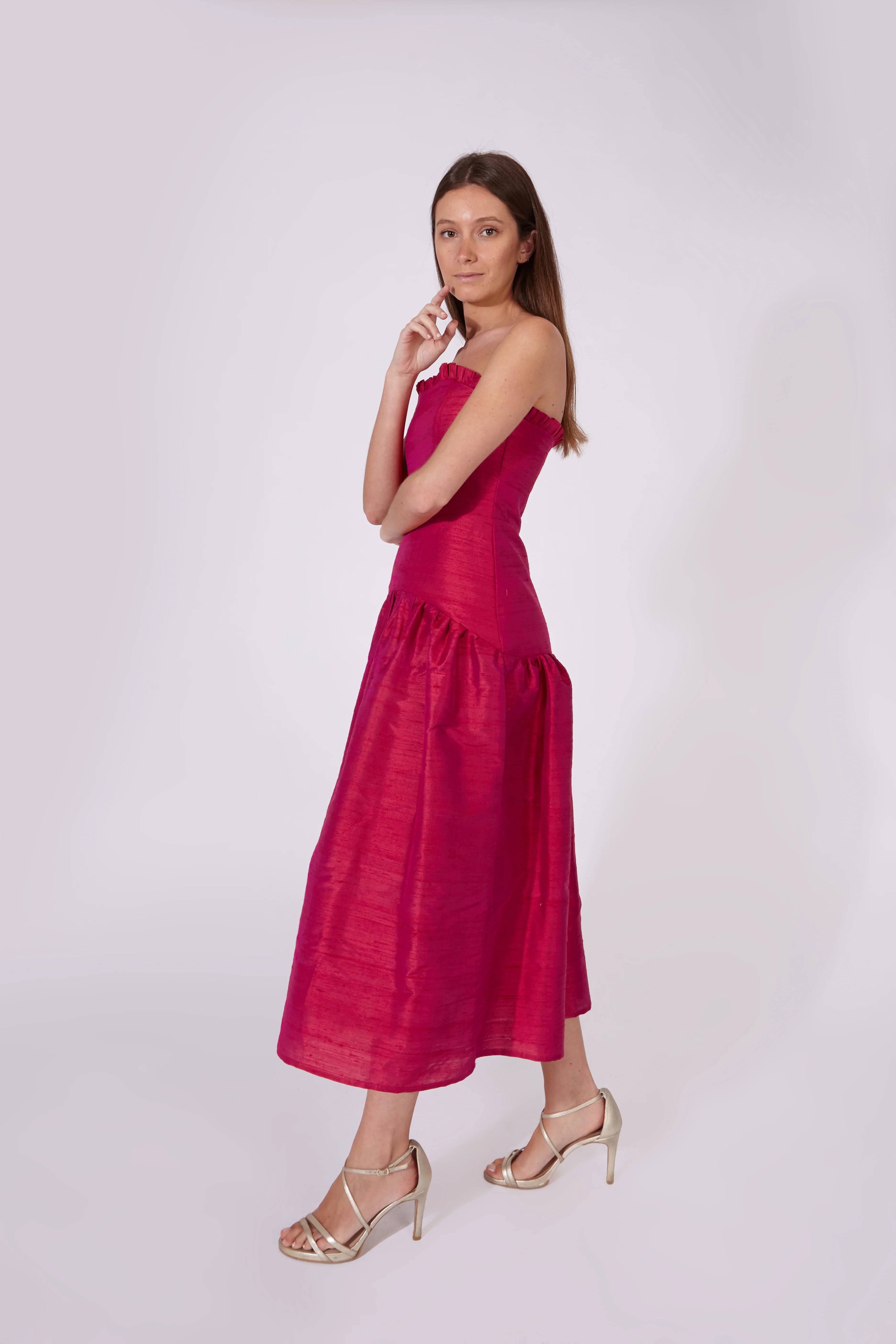 Vestido Savage Rosa 100% Seda