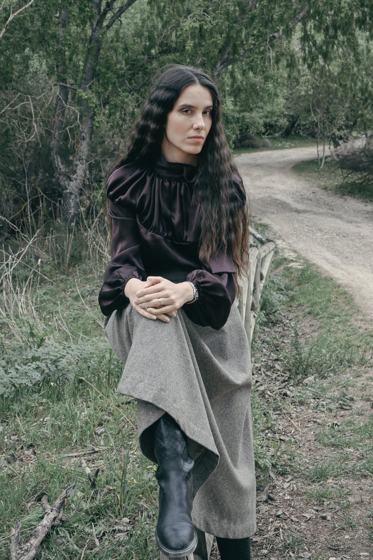 Blusa Seda Borgoña