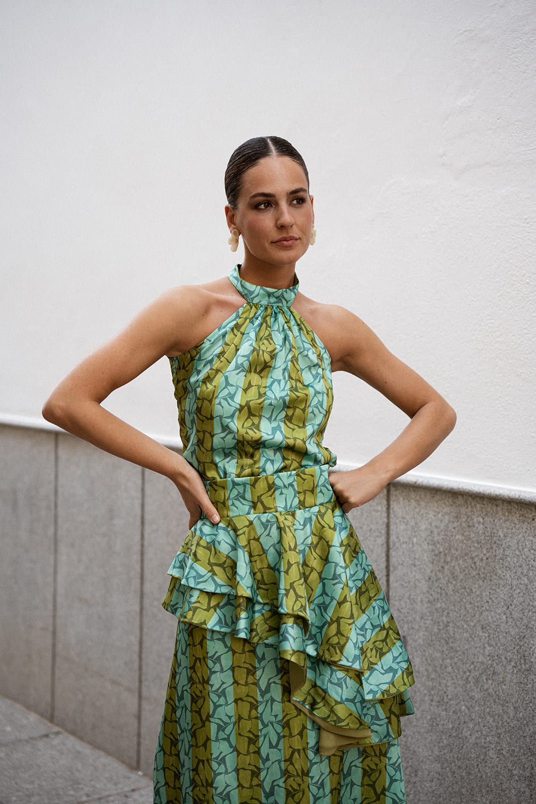 Top Greta Rayas Azul/Verde
