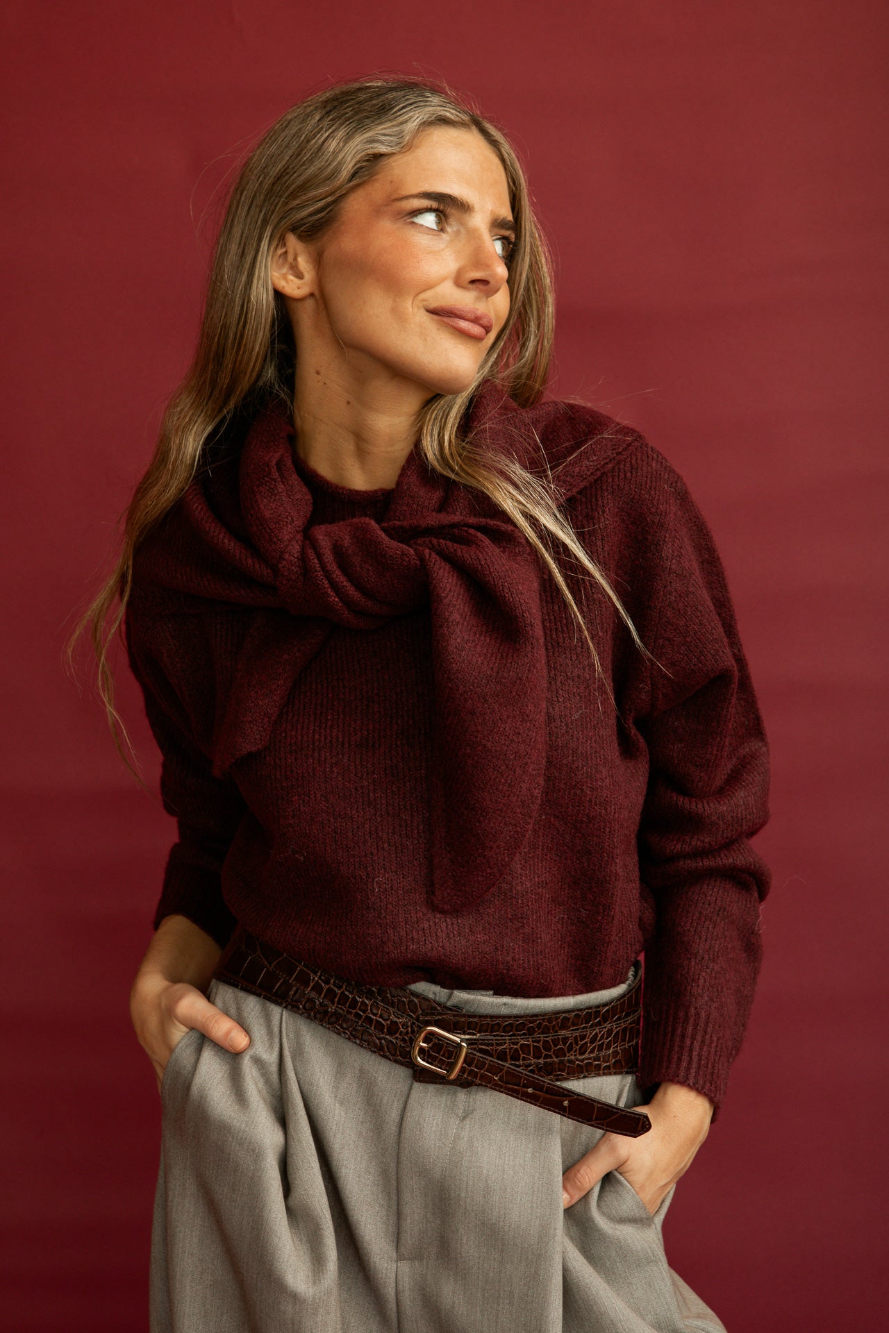 Jersey Bolonia Burdeos