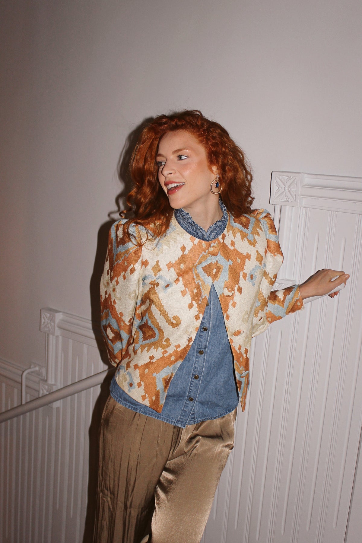 Chaqueta Ikat Azul y Naranja